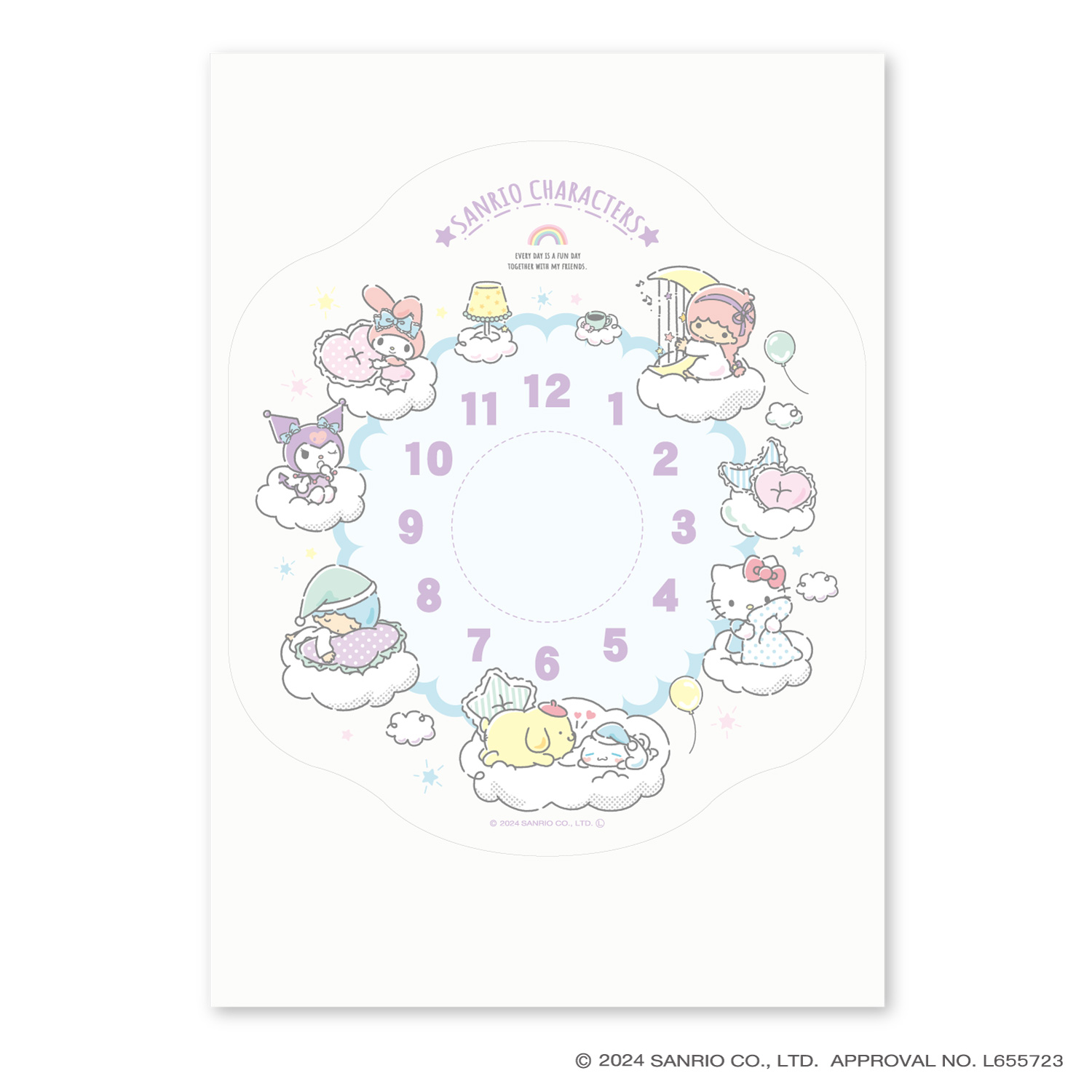 サンリオキャラクターズウォールクロックステッカー
