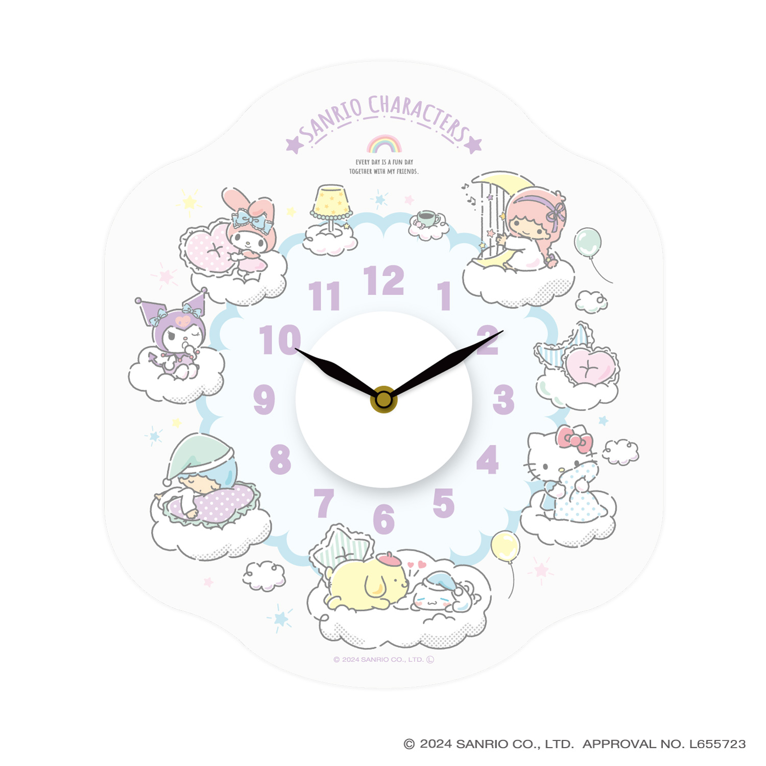 サンリオキャラクターズウォールクロックステッカー