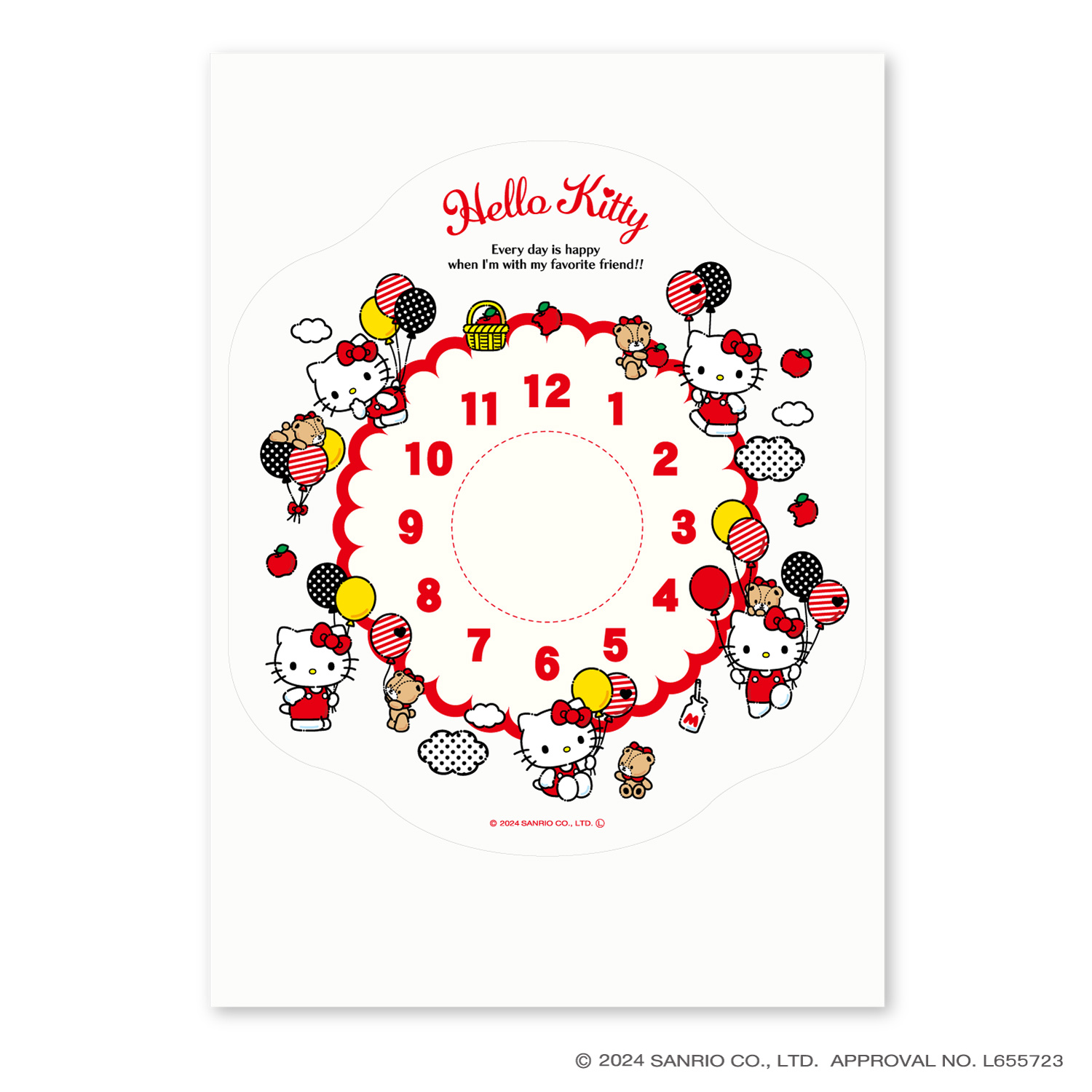 サンリオキャラクターズウォールクロックステッカー