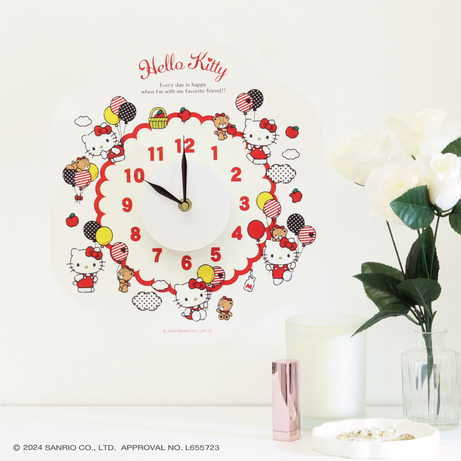 サンリオキャラクターズウォールクロックステッカー