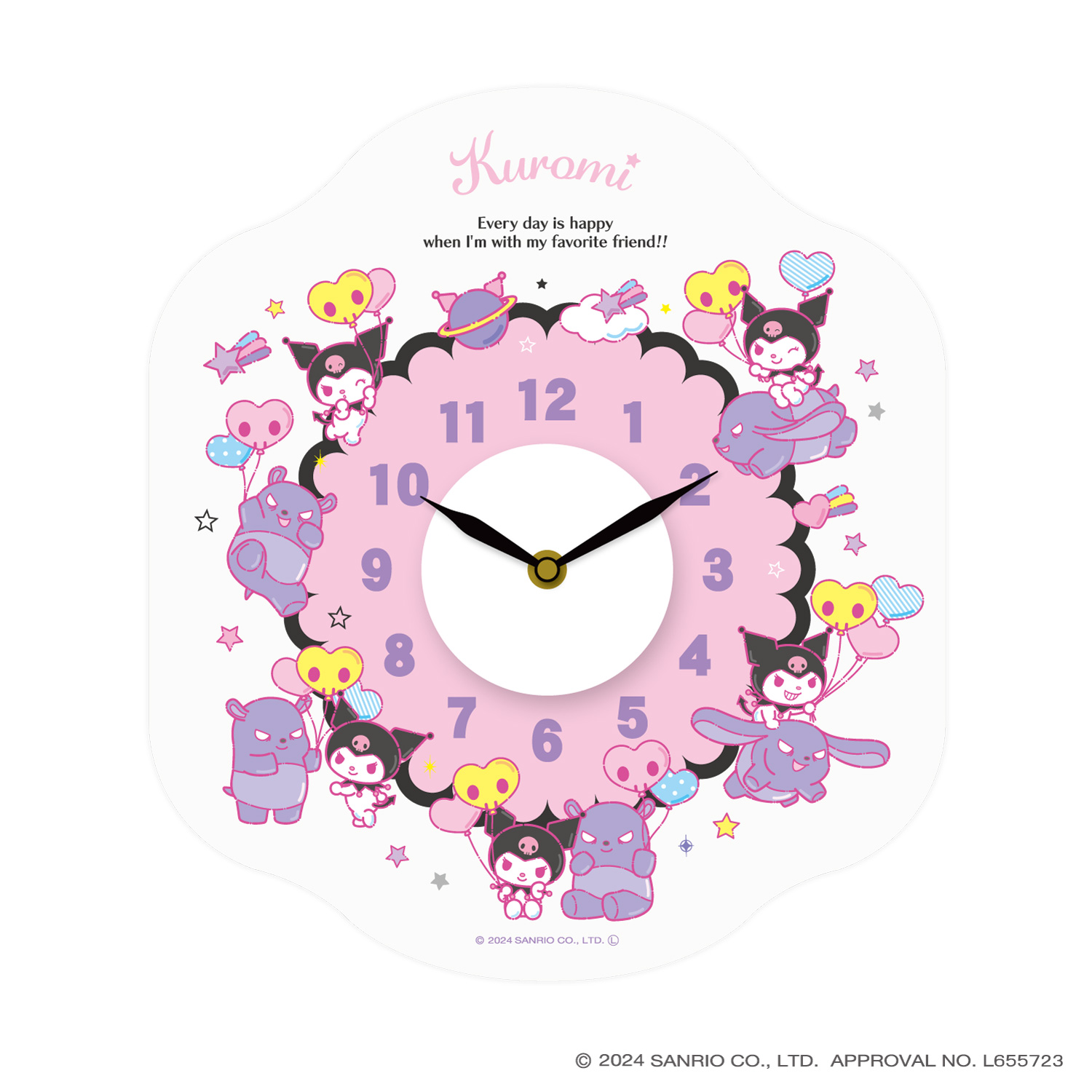 サンリオキャラクターズウォールクロックステッカー