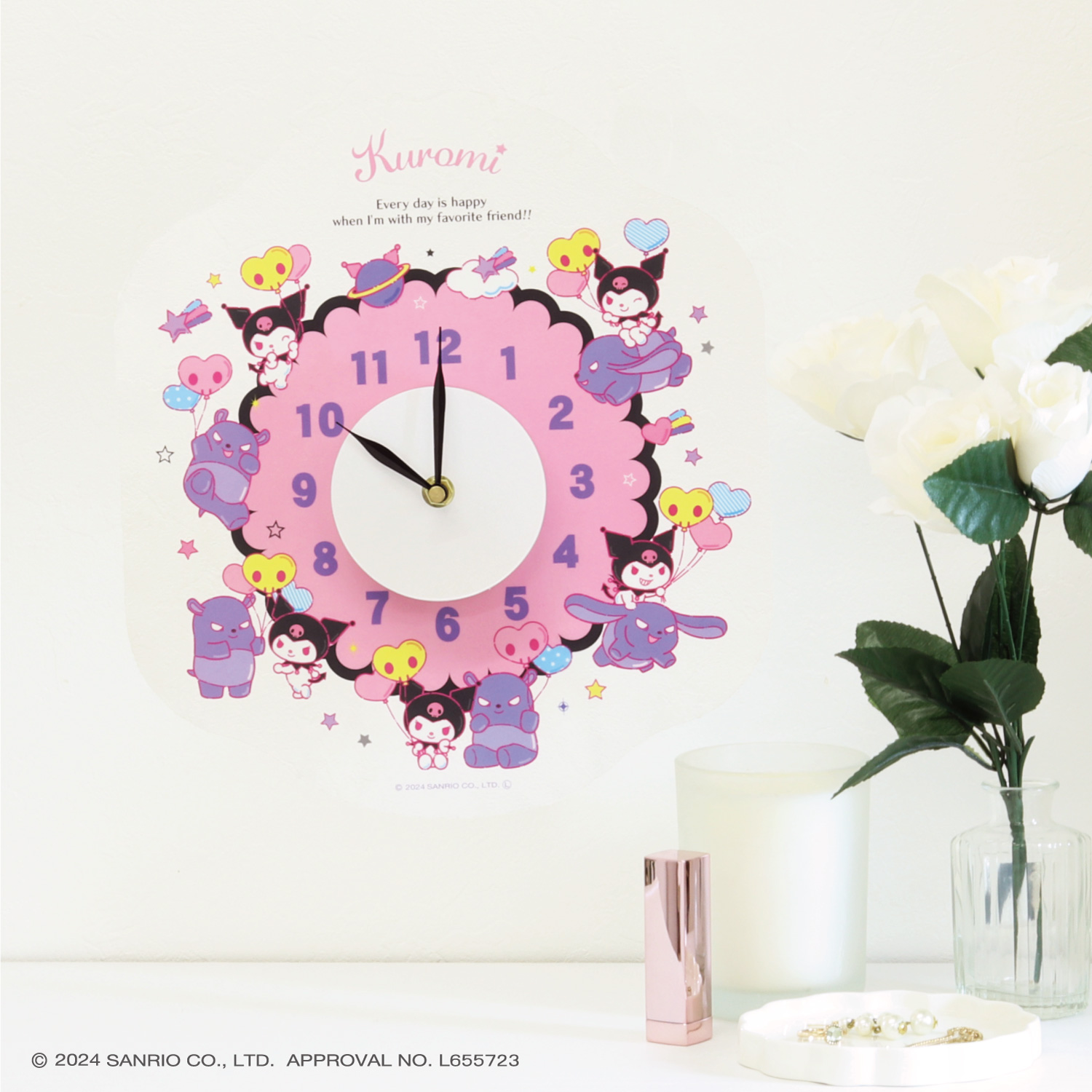 サンリオキャラクターズウォールクロックステッカー