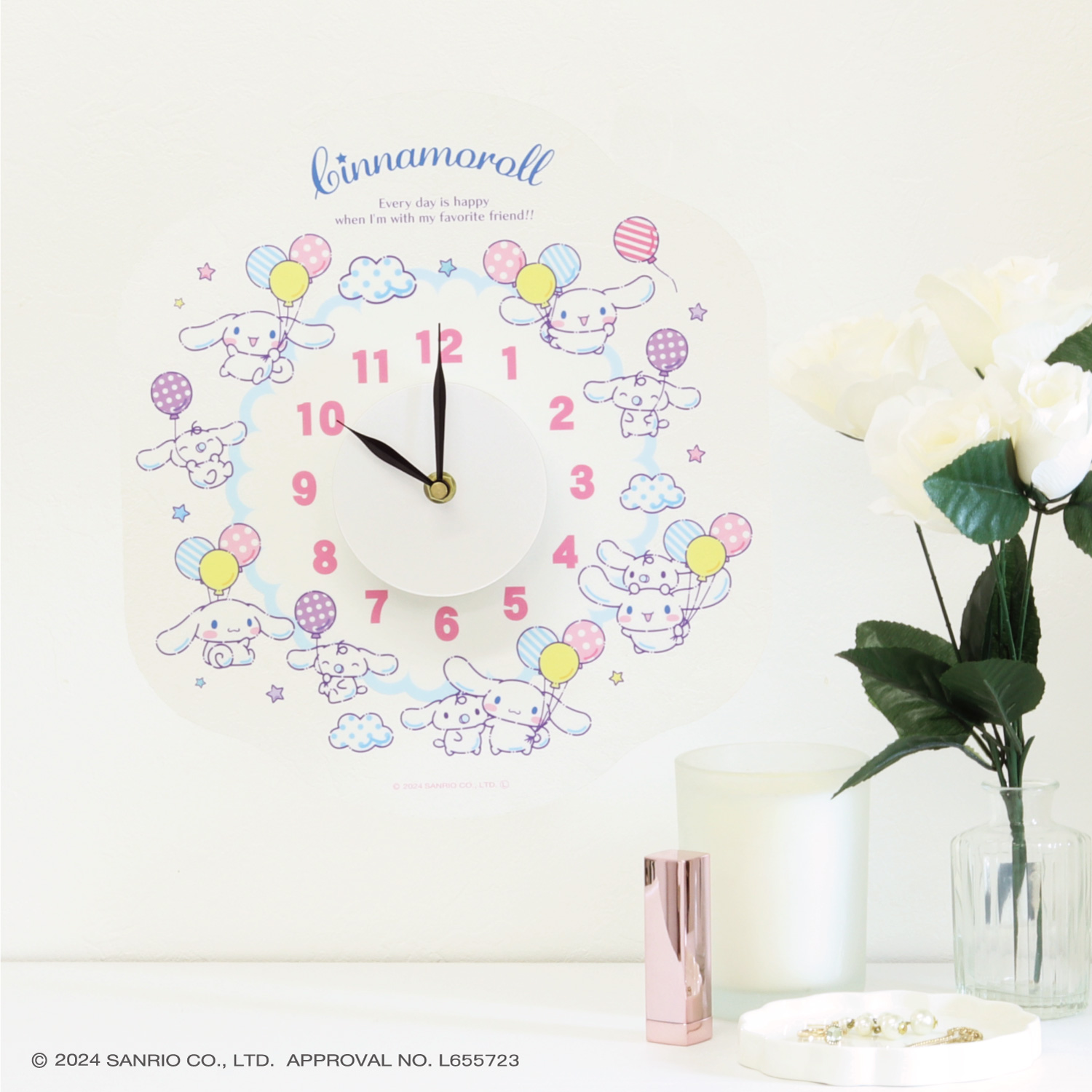 サンリオキャラクターズウォールクロックステッカー