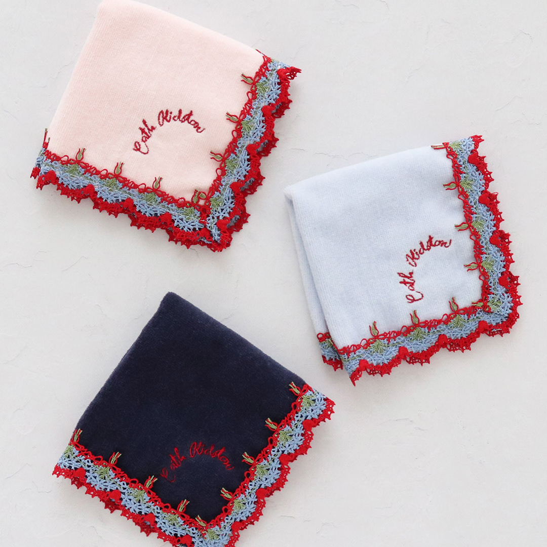 タオルハンカチーフ＜ブーケ柄レース＞