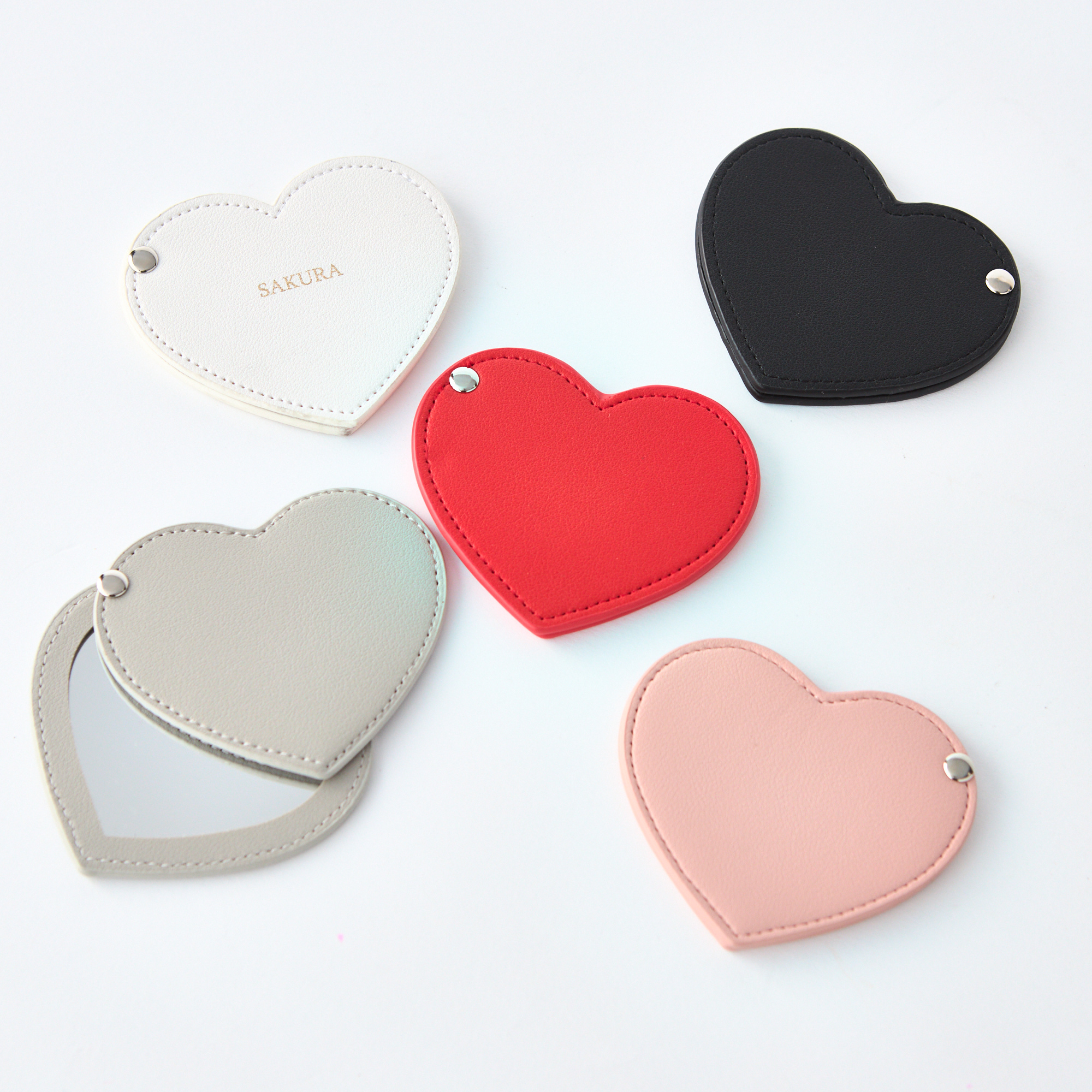 【名入れ】選べるコンパクトミラー&今治タオル刺繍ハンカチセット