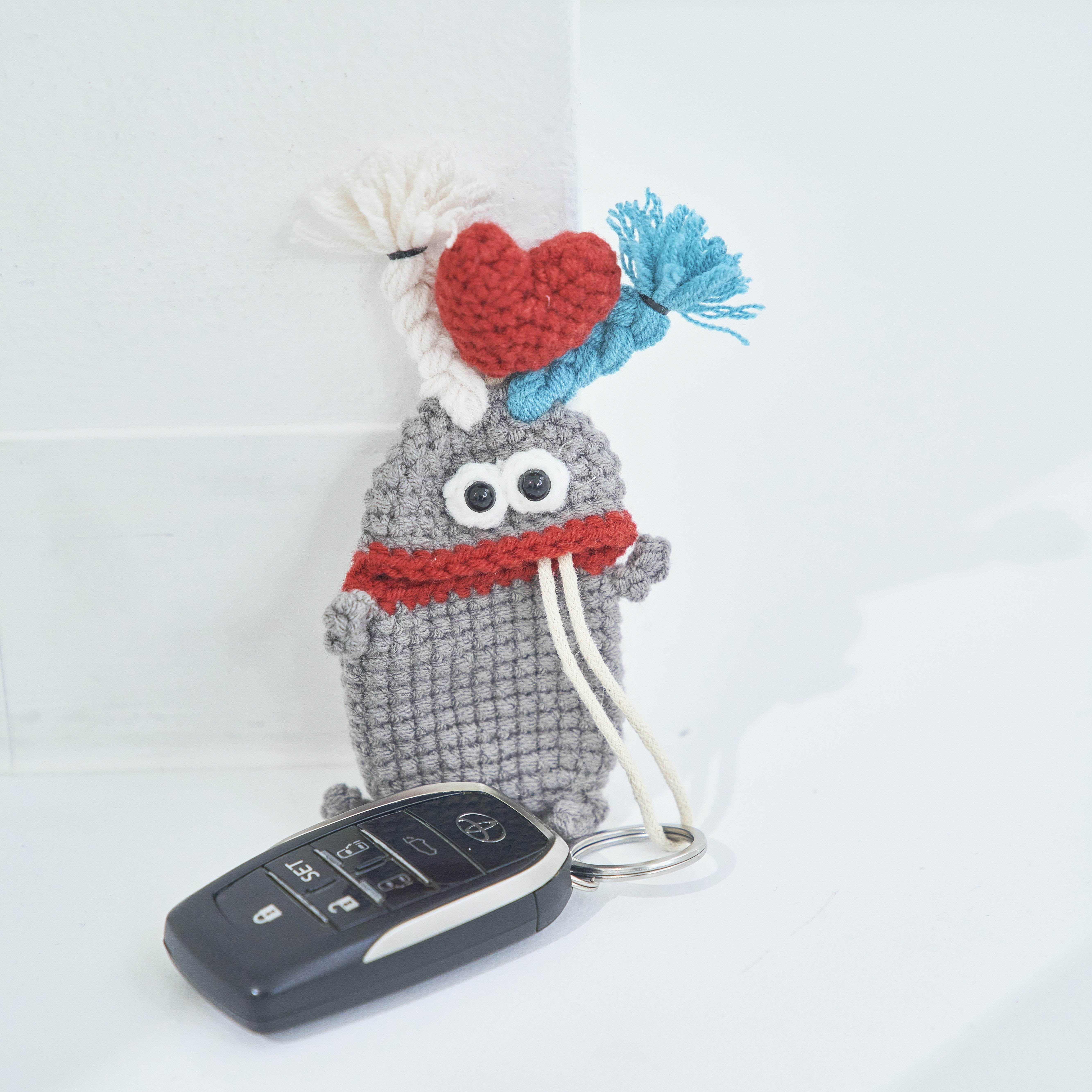 毛糸のマスコット キーケース