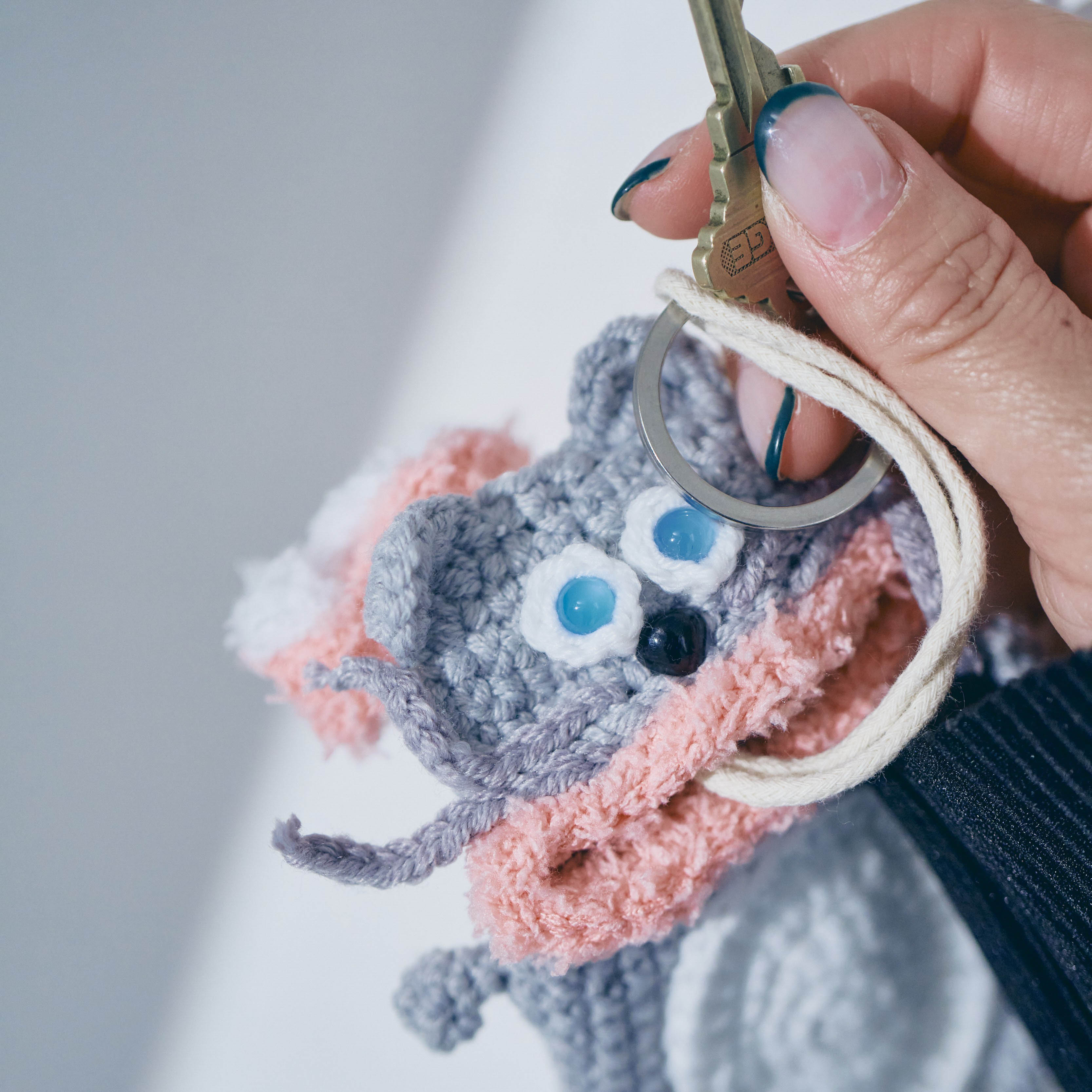 毛糸のマスコット キーケース