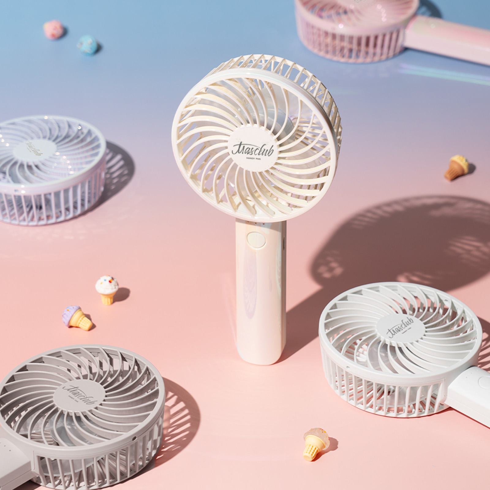 選べる5色 大容量ハンディファン＜ストラップ付き＞