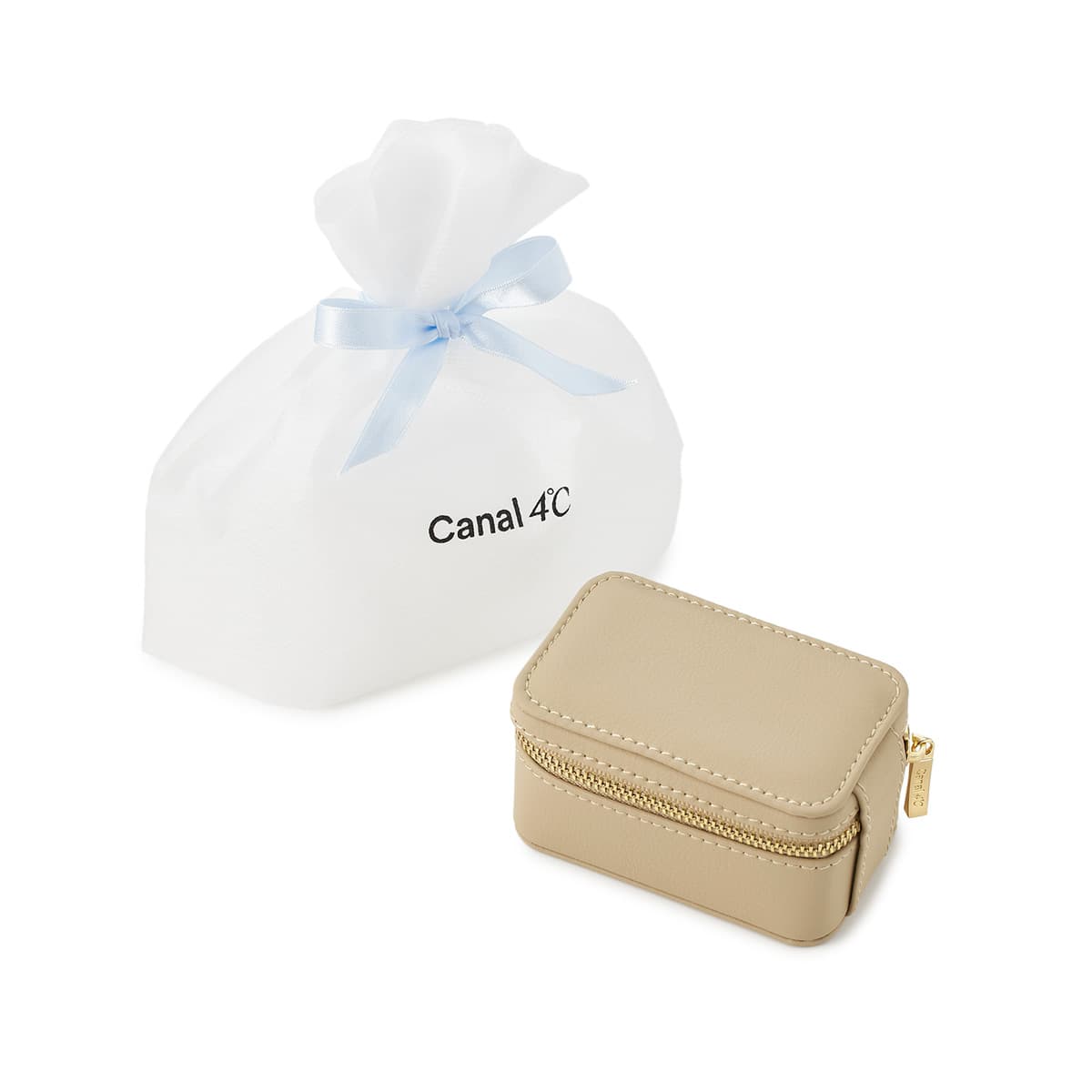 【名入れ】誕生石ピアス＆ブランドジュエリーポーチセット