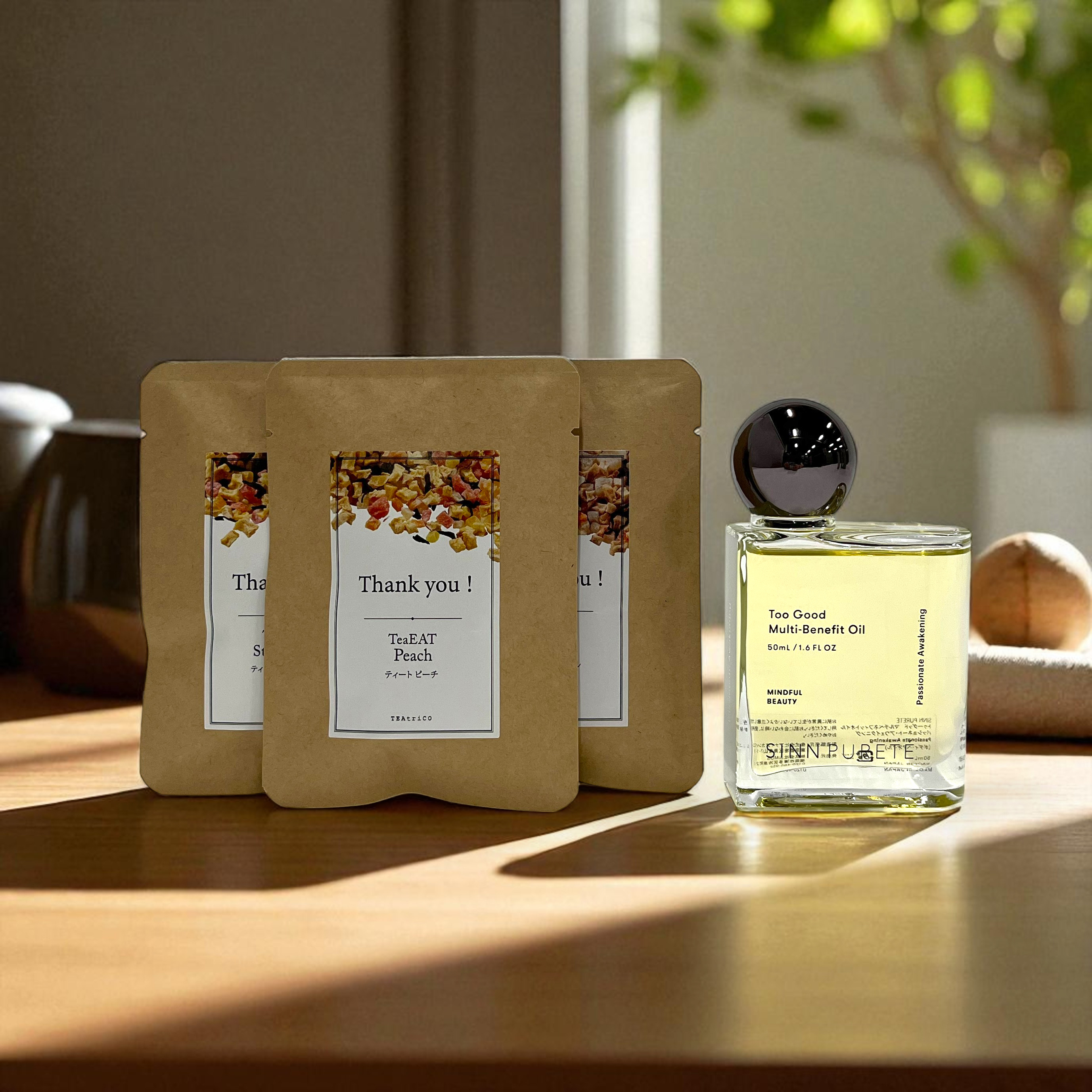 食べられるフルーツティー＆シンピュルテヘアオイルセット