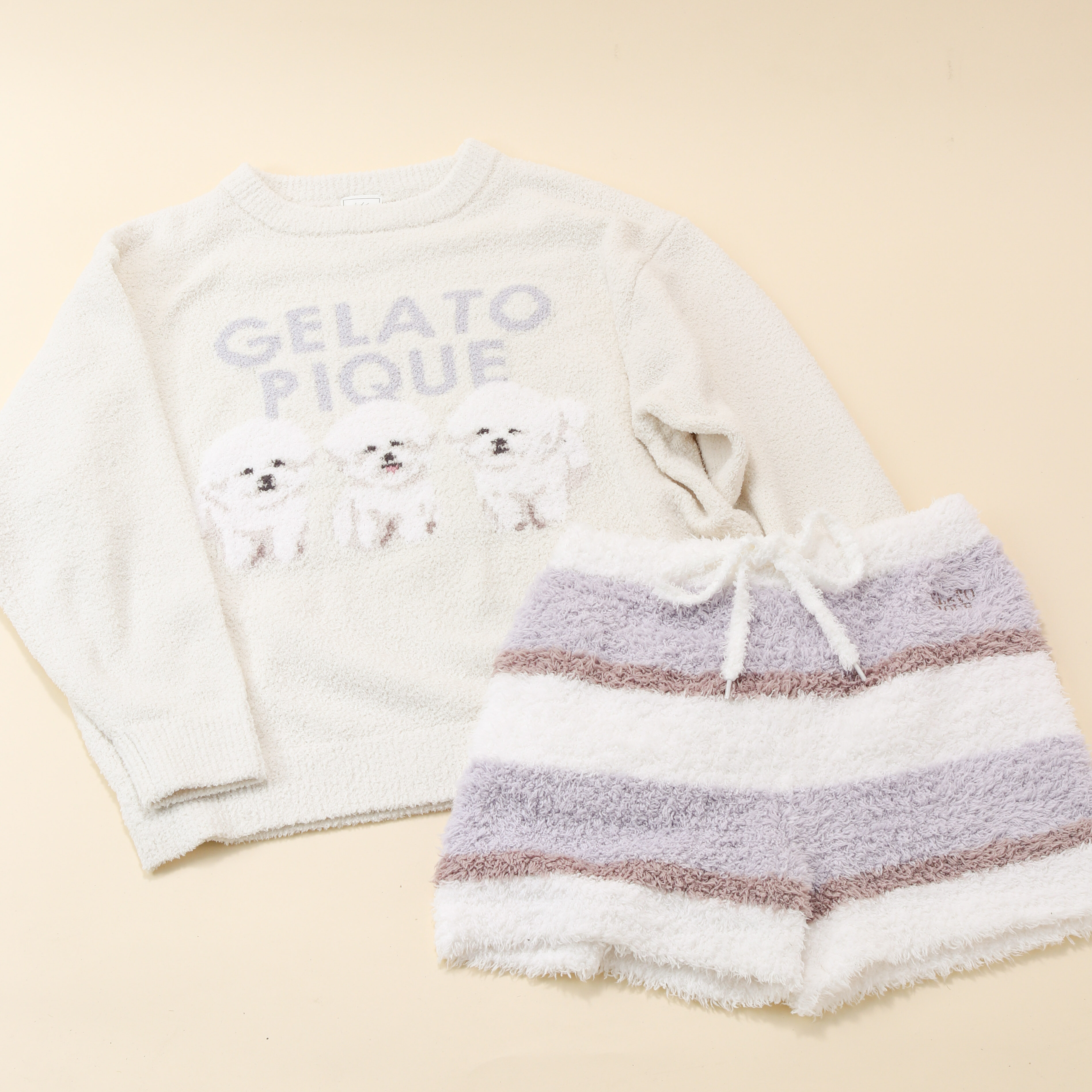 新品♡ ジェラートピケ　ストロベリーパーカ　ショートパンツ　セットアップ WOMEN】シーズーJQDプルオーバー＆ベビモコショートパンツ｜上下