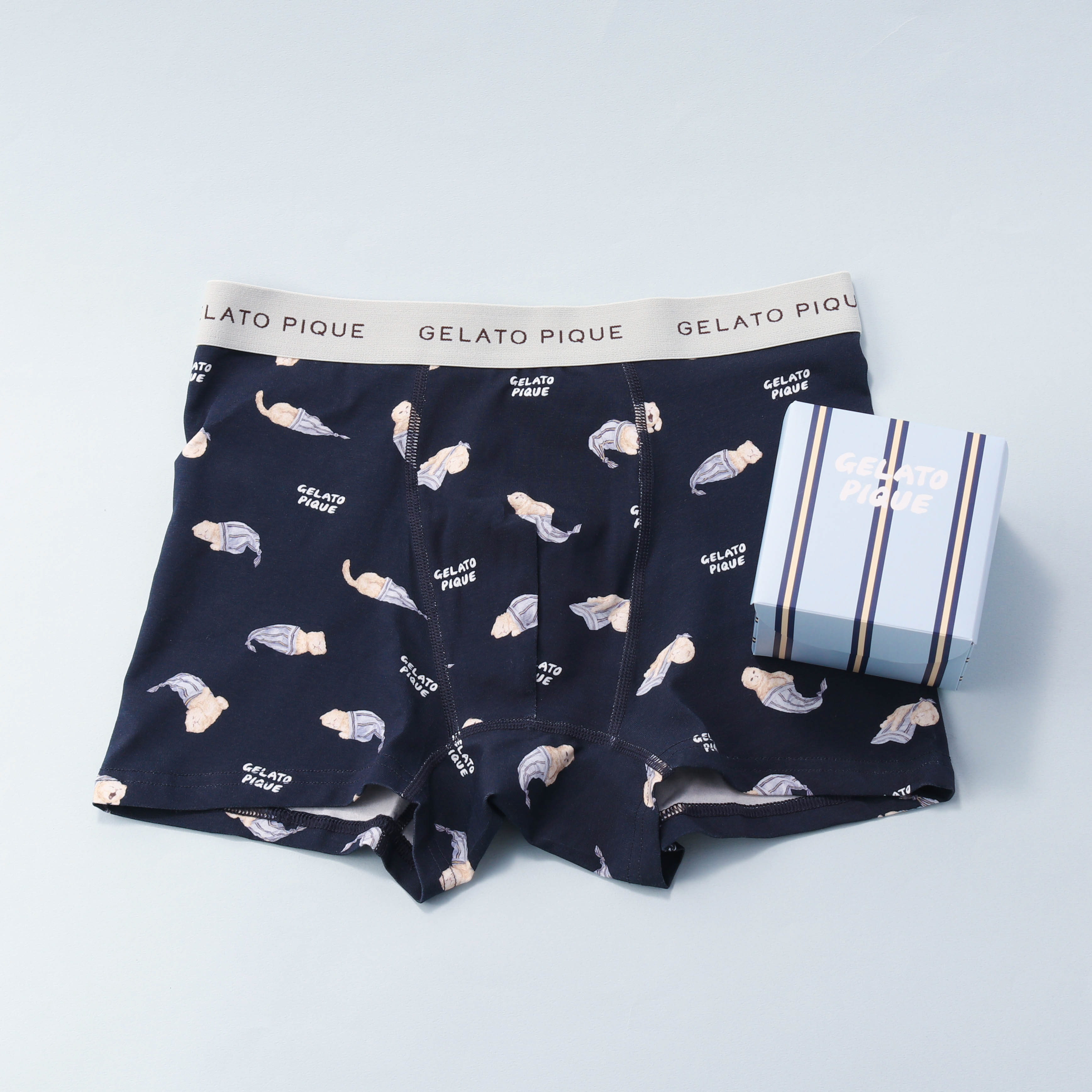 【HOMME】スリーピングキャット総柄ボクサーパンツ＜BOX入り＞