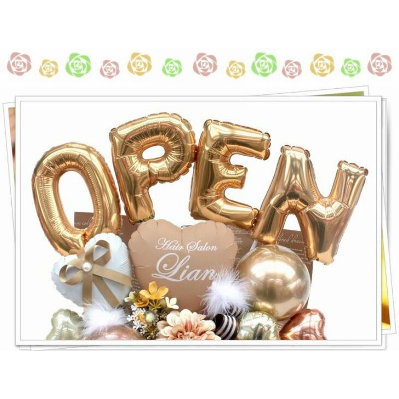 開店祝いや周年祝いに バルーン＆造花アレンジメント｜可愛いアースカラー　ニュアンスカラー