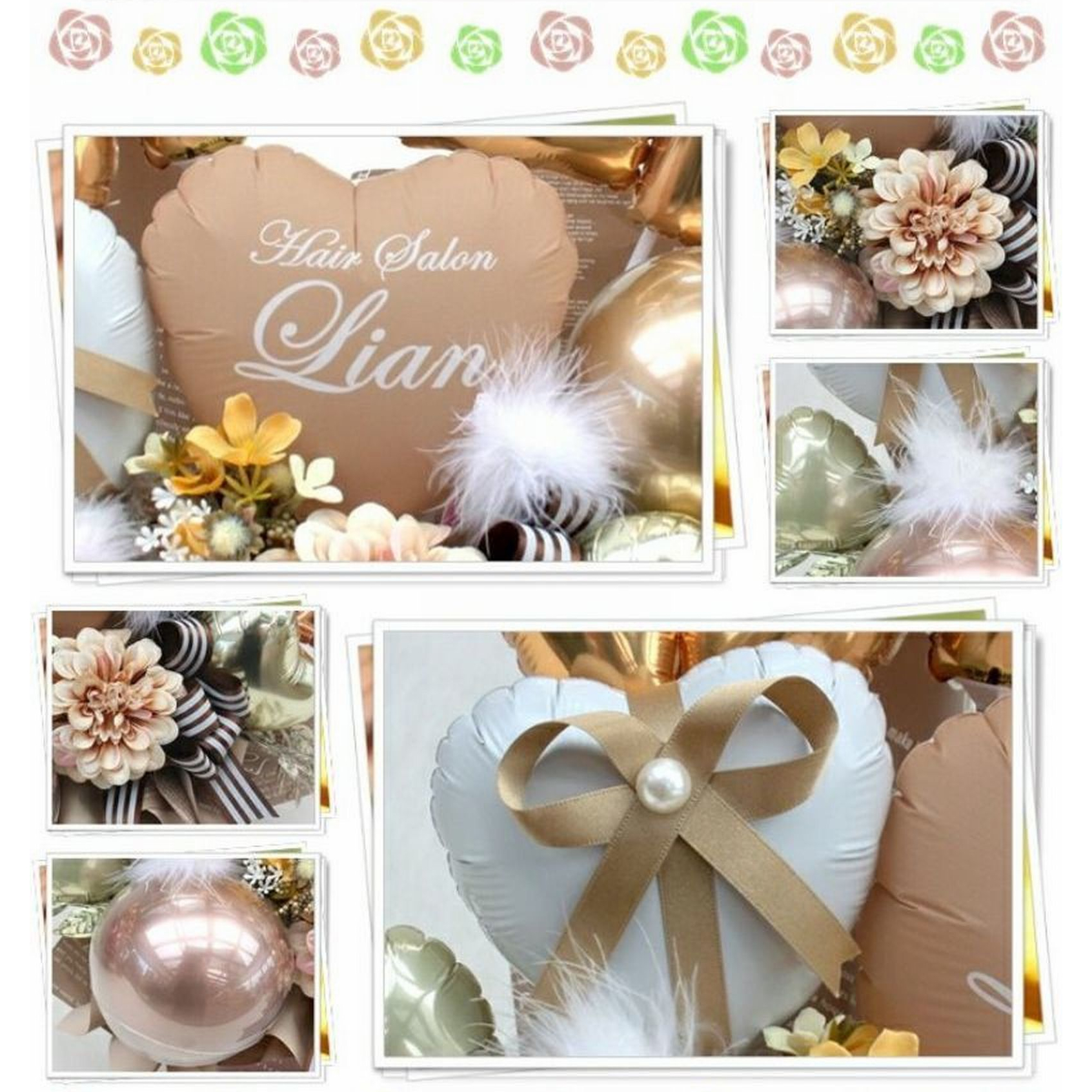 開店祝いや周年祝いに バルーン＆造花アレンジメント｜可愛いアースカラー　ニュアンスカラー