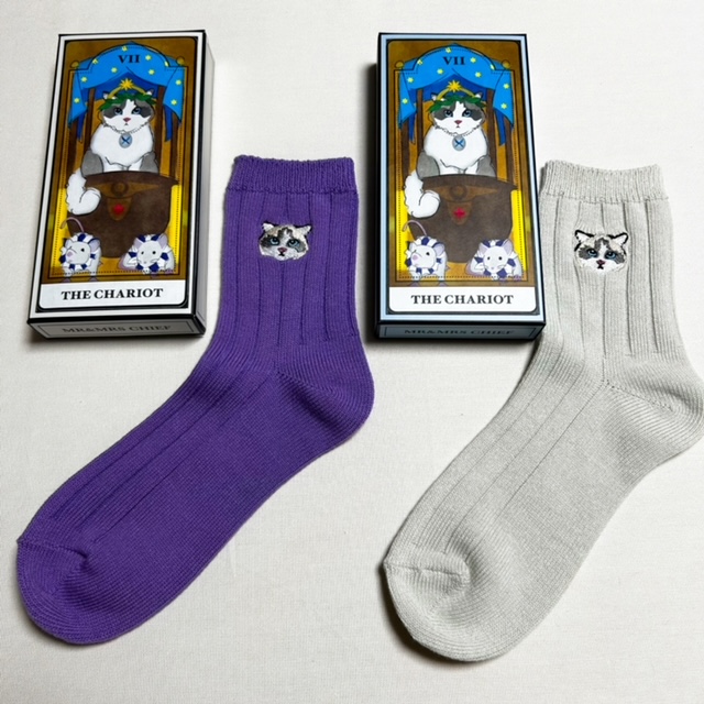 【ネコ好きに贈る】NEKOハンカチ＆ソックス BOX付き