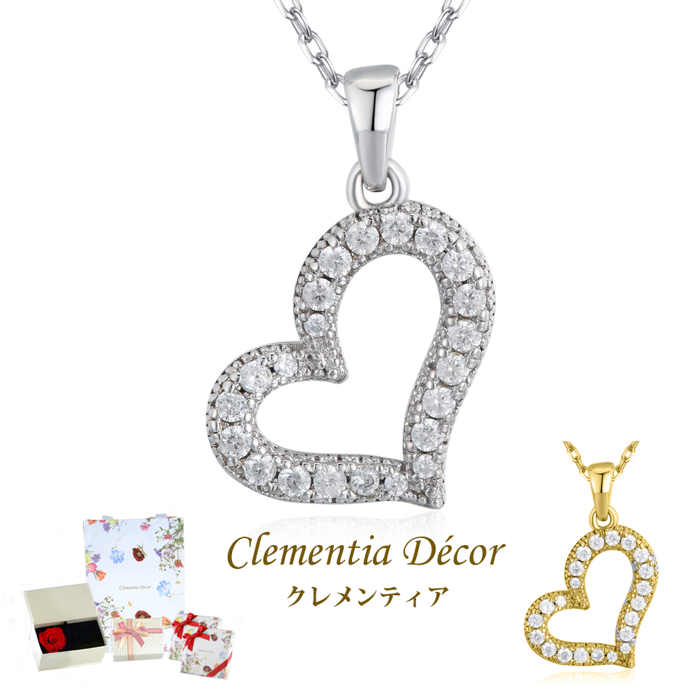ハートパヴェネックレス