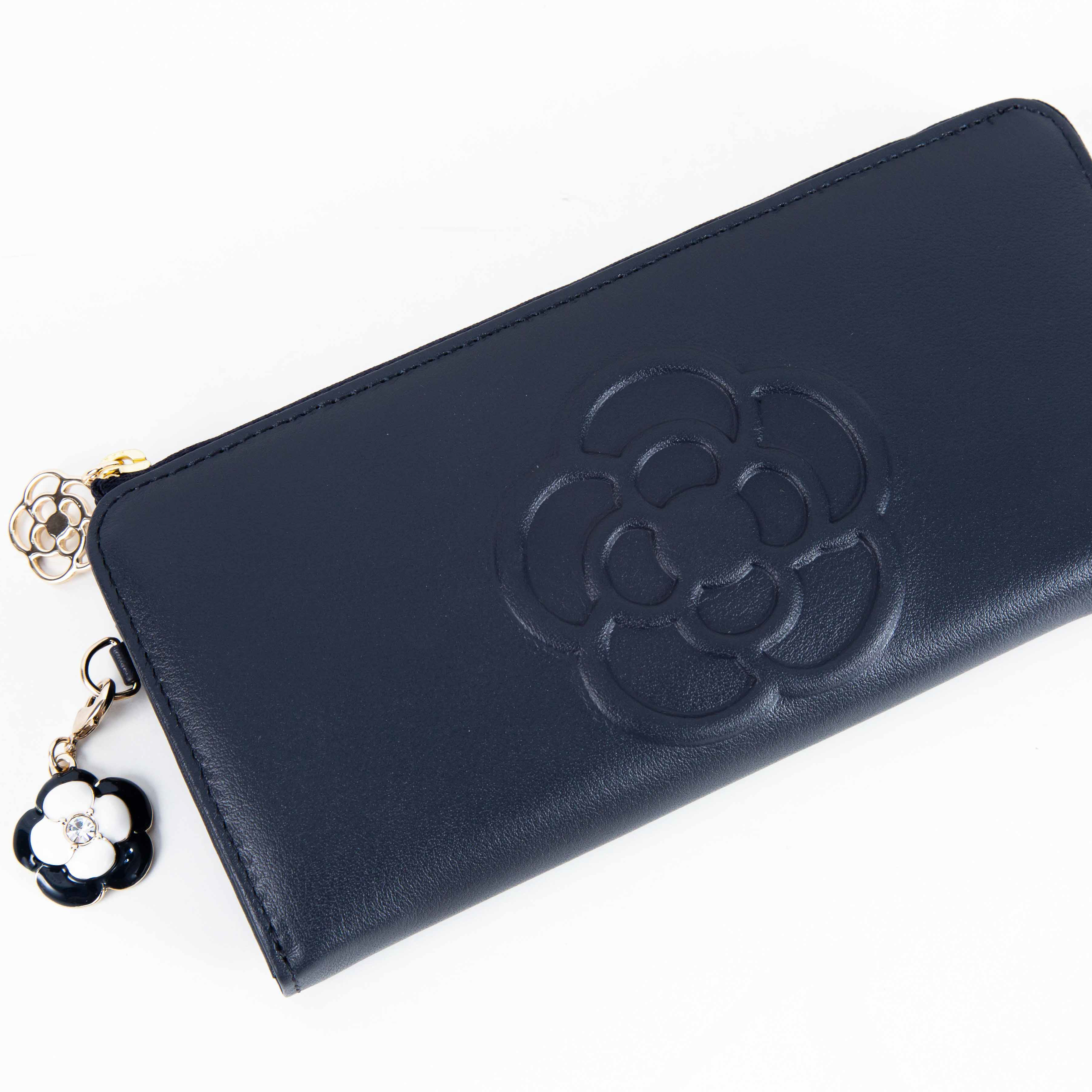 ワッフル Lファスナー長財布