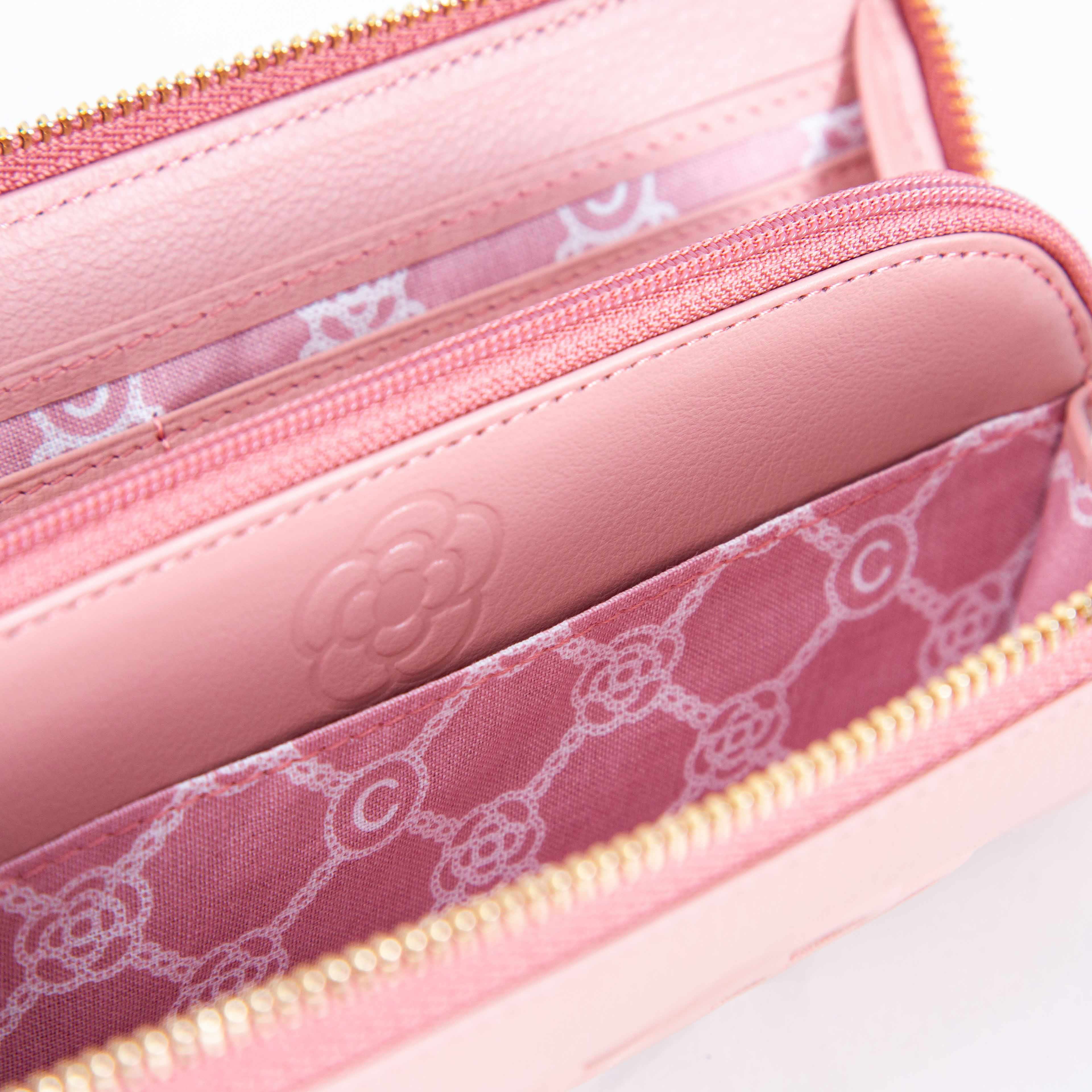 ワッフル Lファスナー長財布