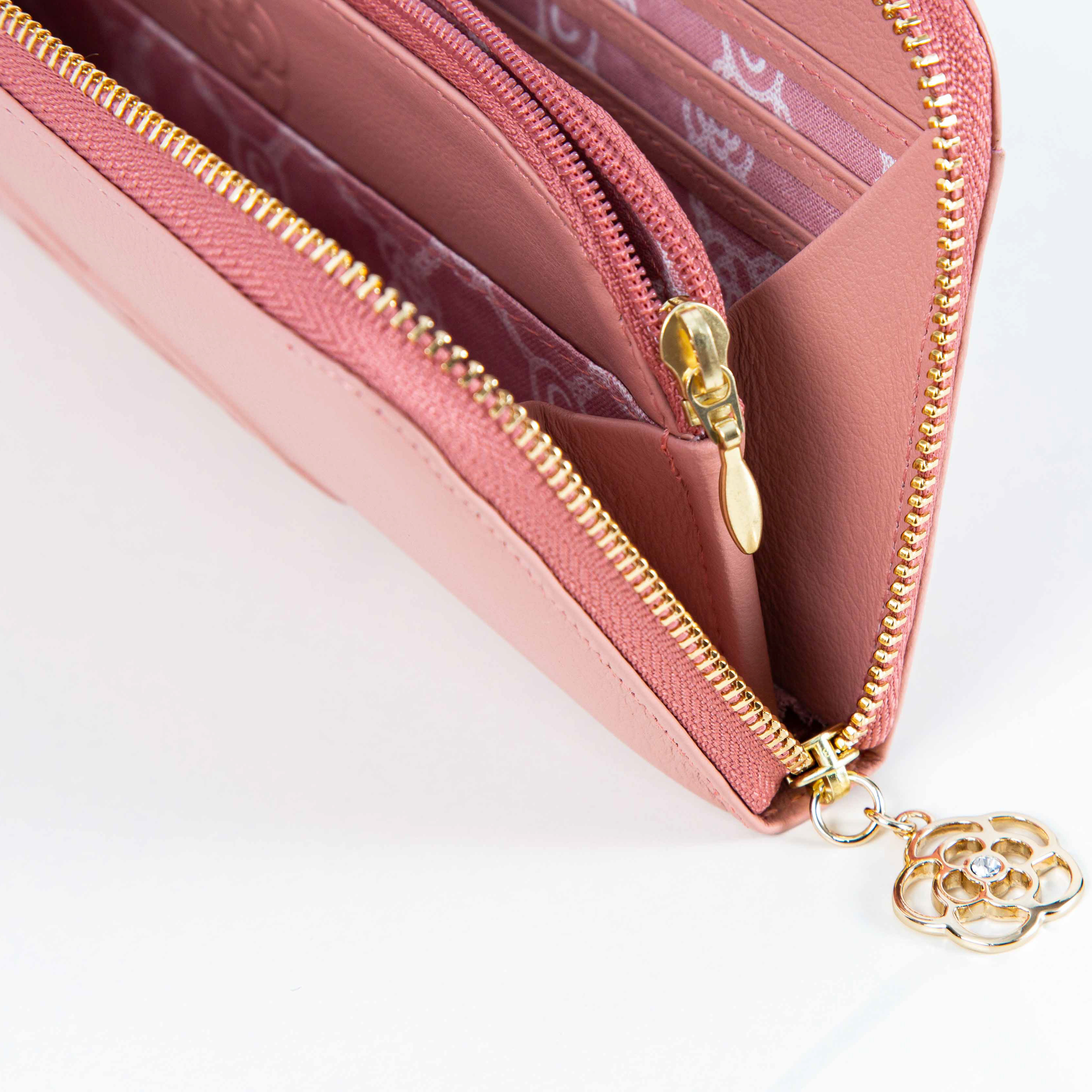 ワッフル Lファスナー長財布