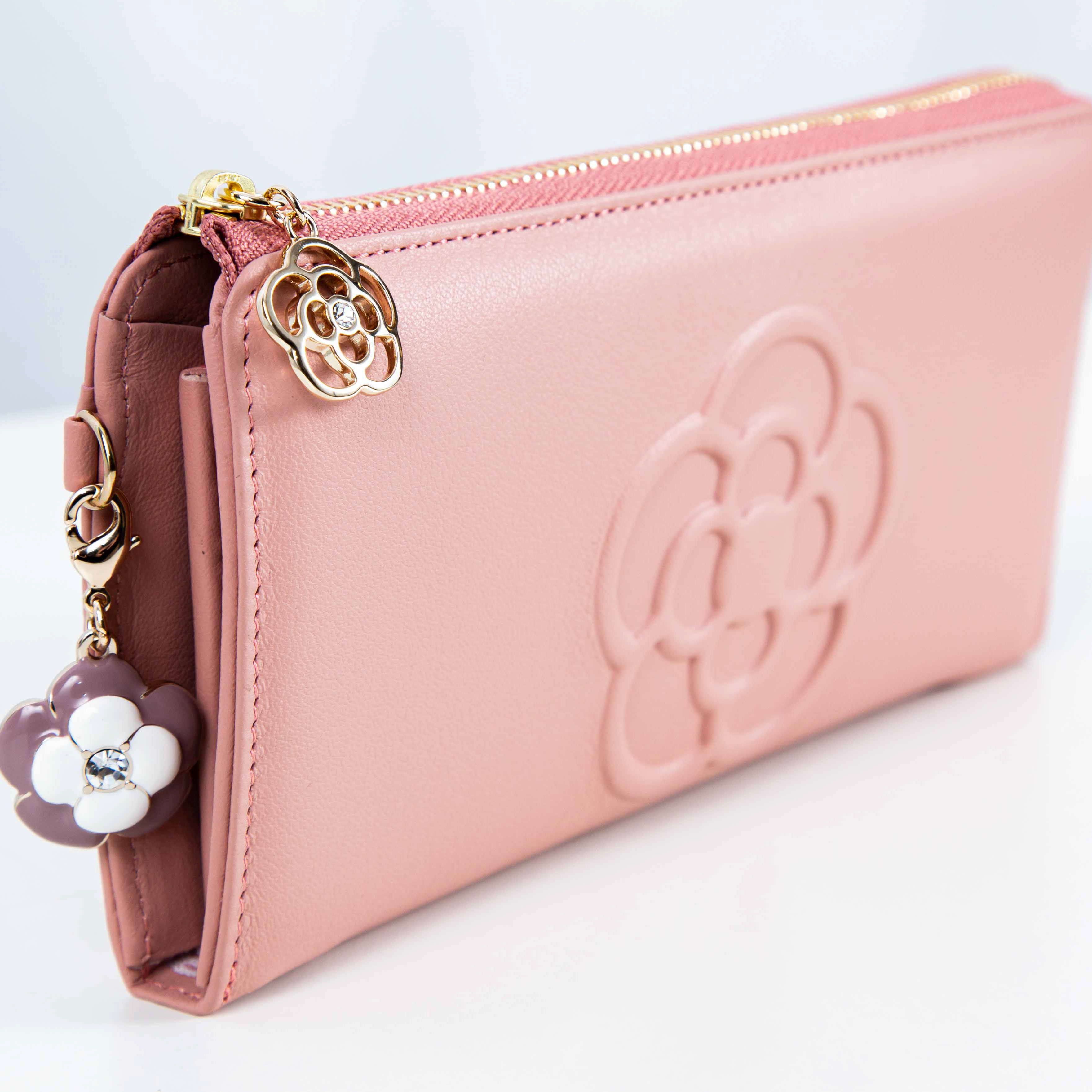 ワッフル Lファスナー長財布