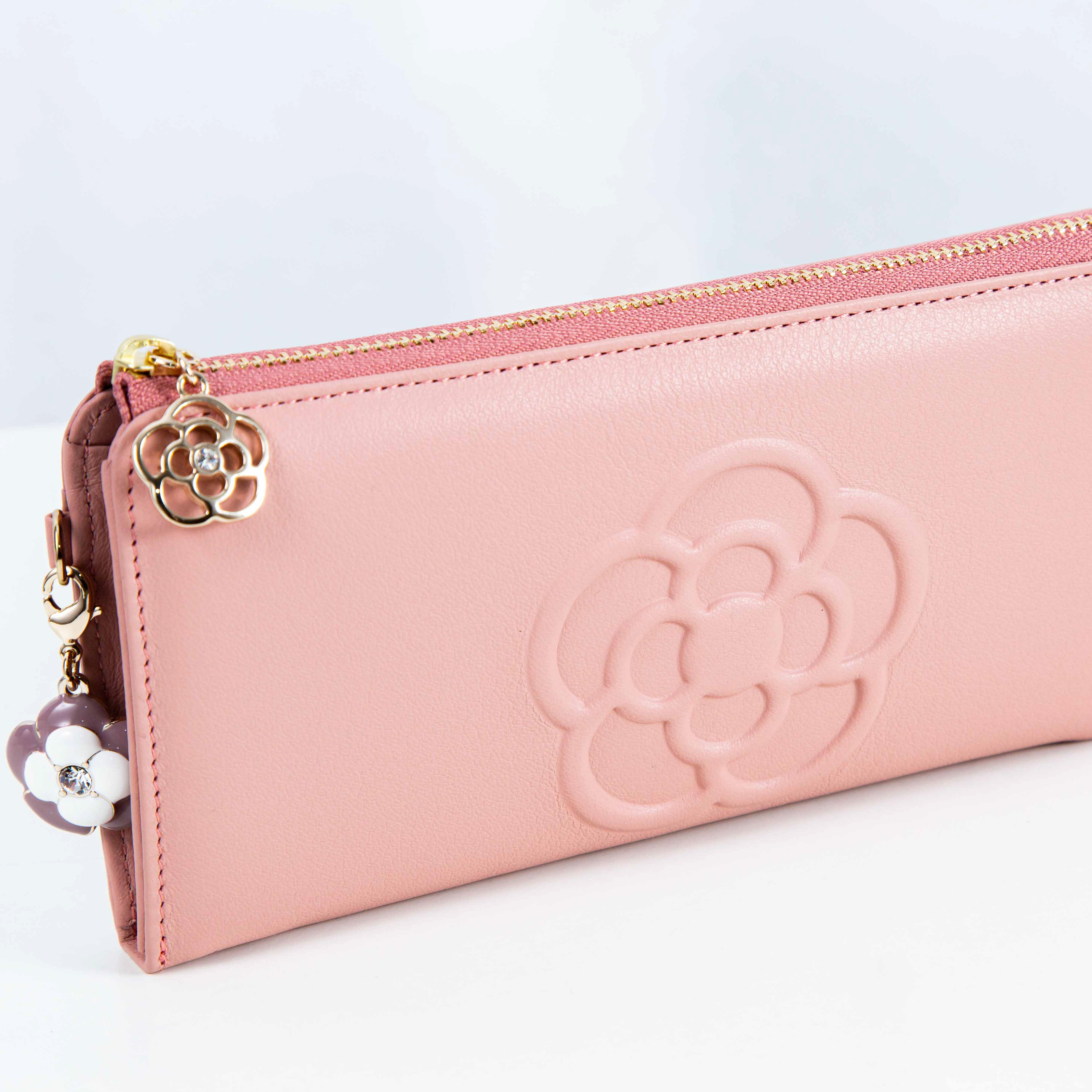 ワッフル Lファスナー長財布