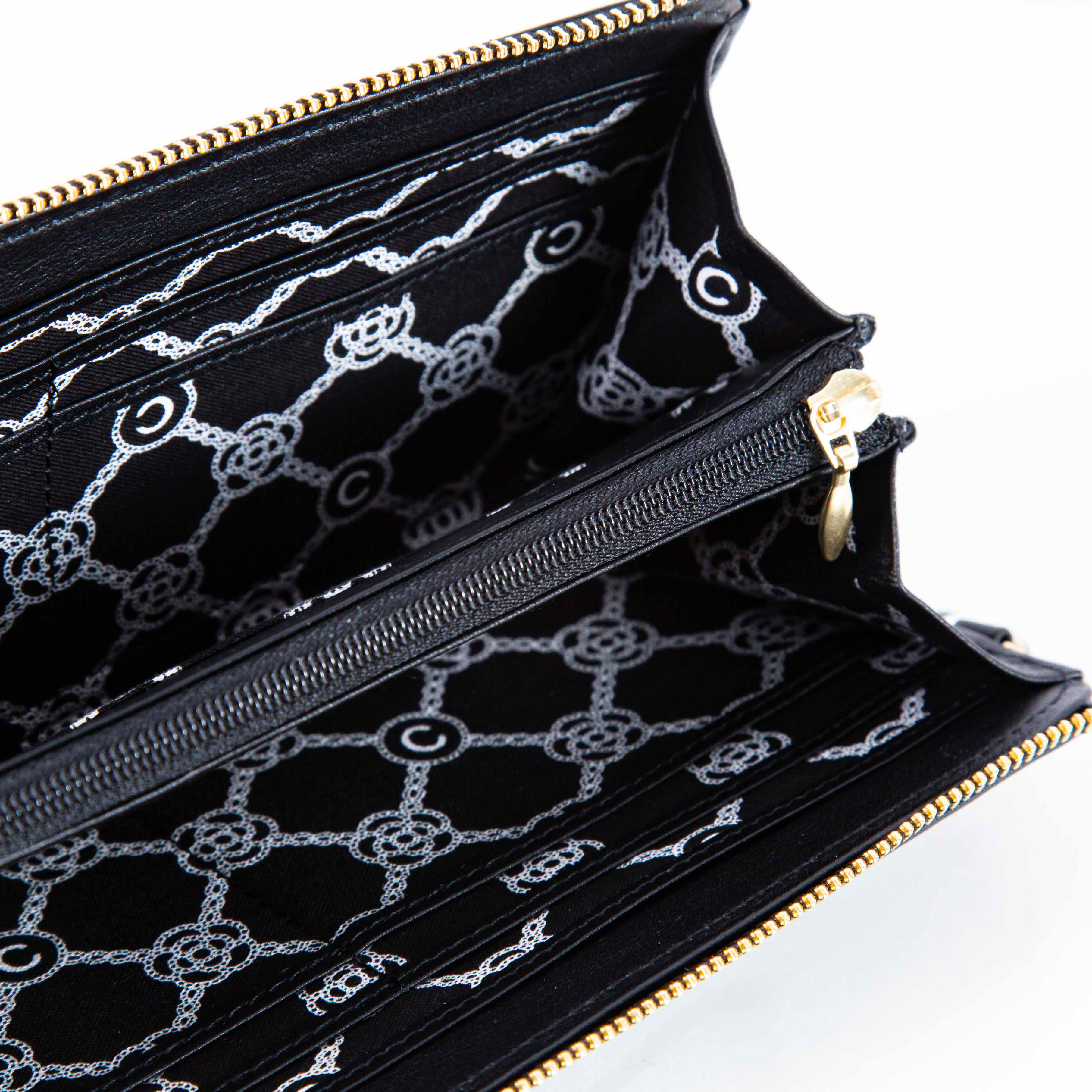 ワッフル Lファスナー長財布