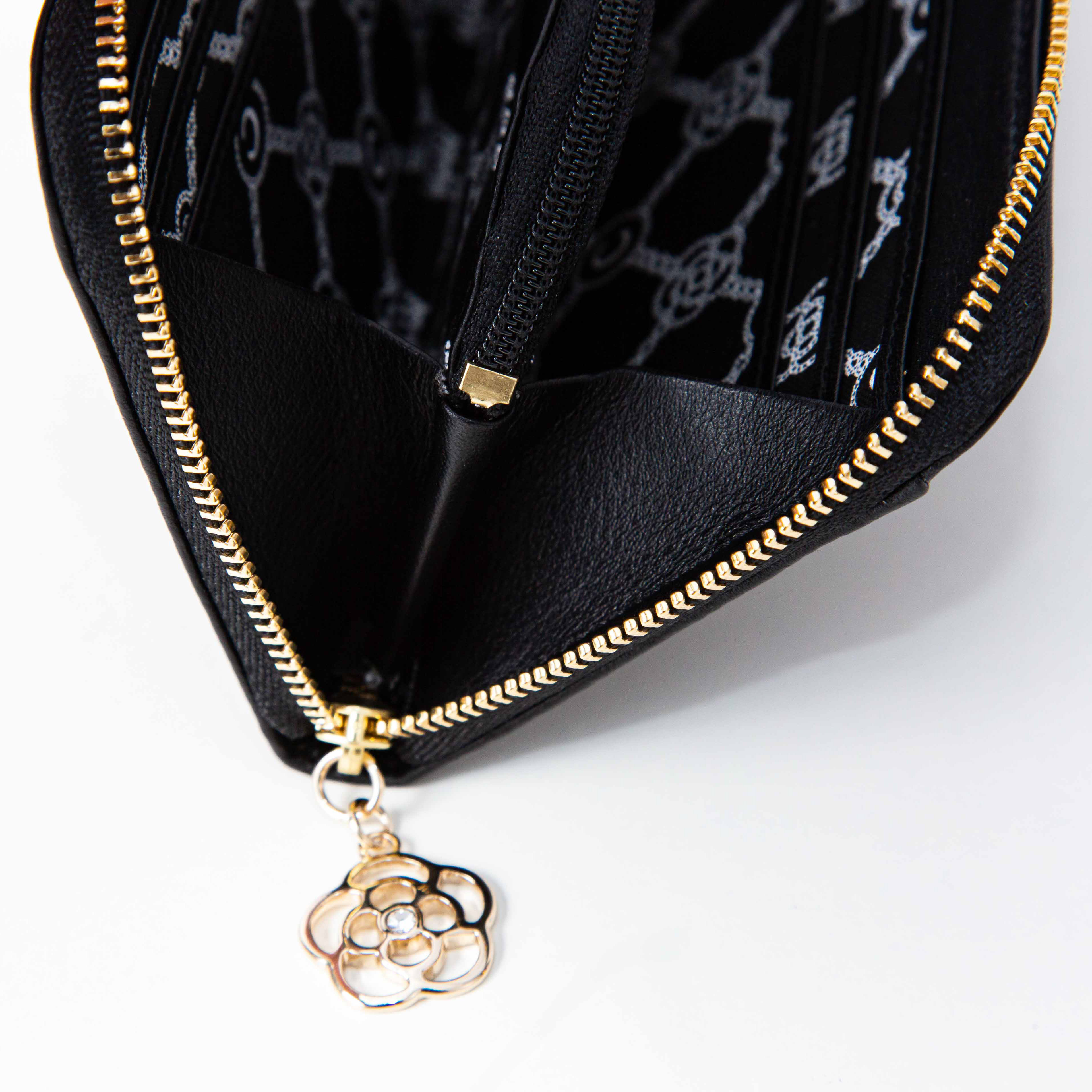 ワッフル Lファスナー長財布