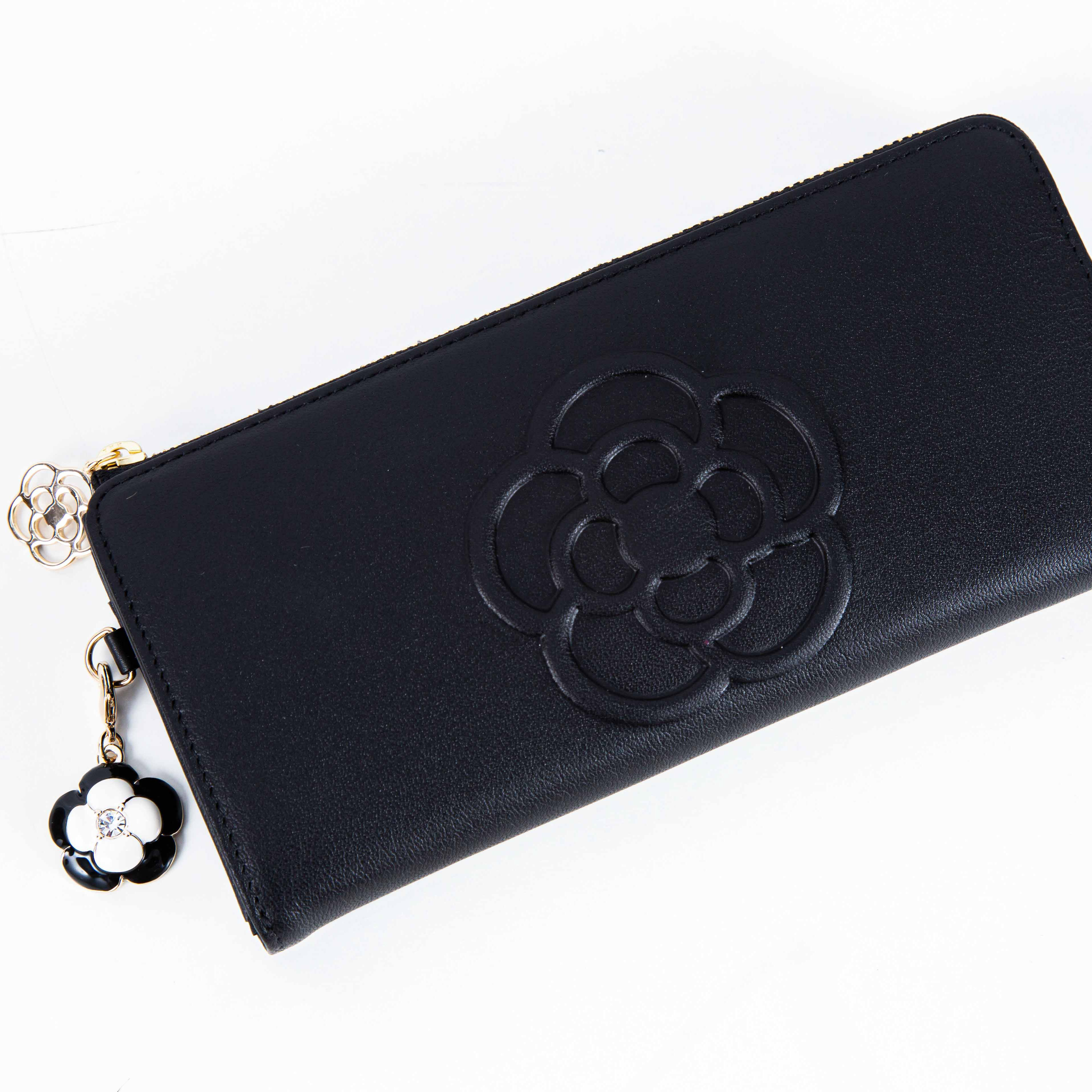 ワッフル Lファスナー長財布