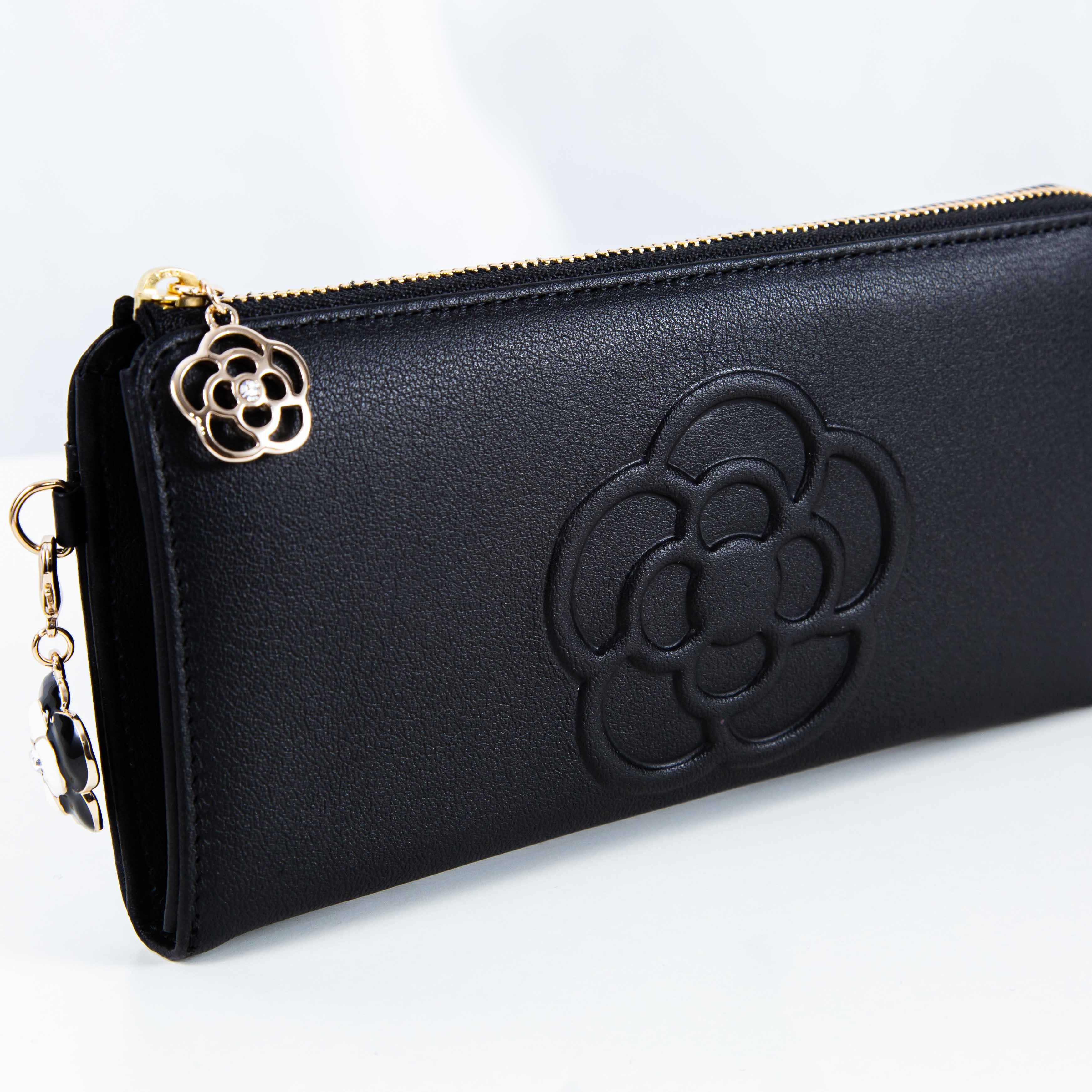 ワッフル Lファスナー長財布