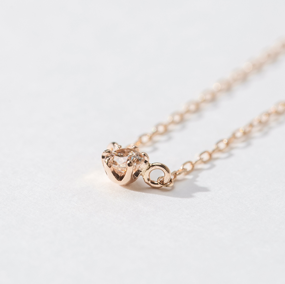 K10 バラモチーフ ネックレス ダイヤモンド 0.05ct