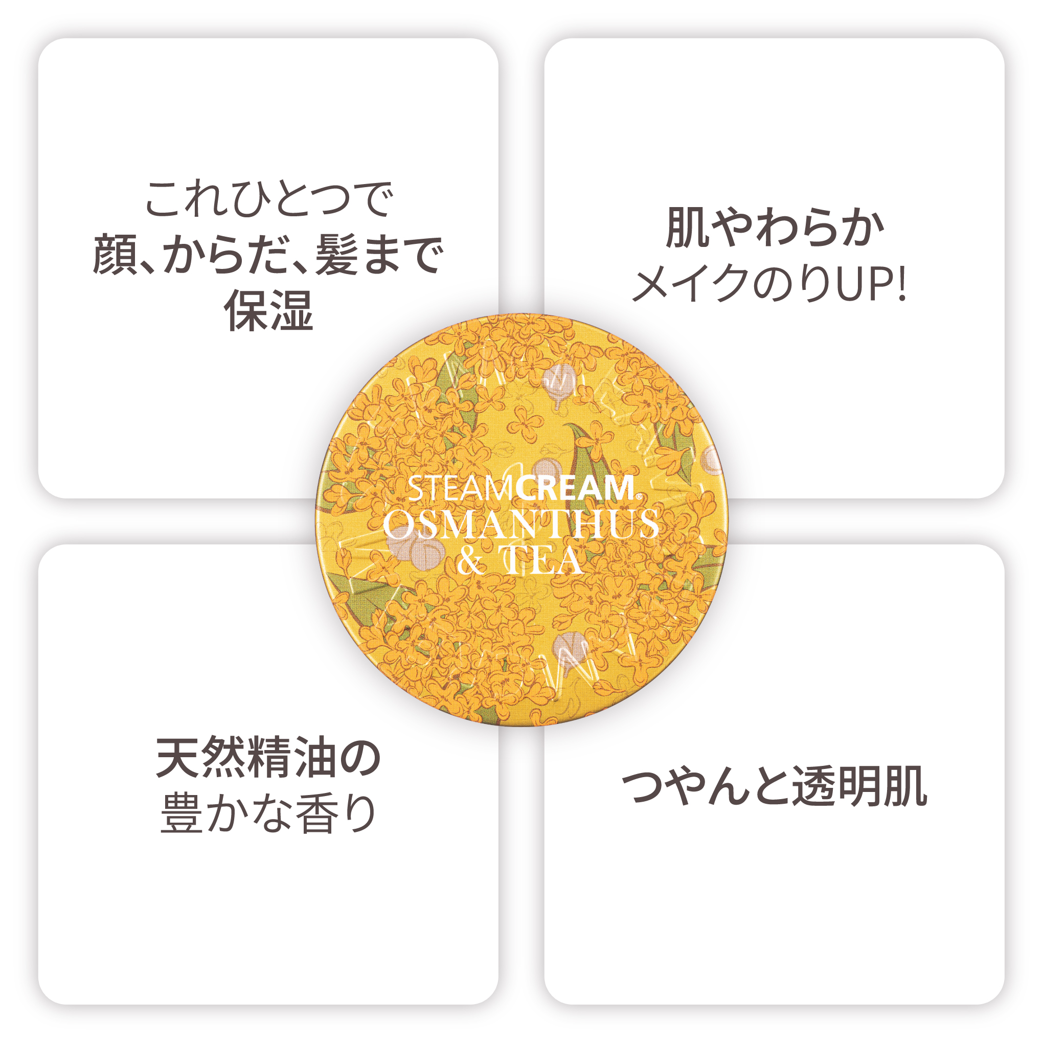 スチームクリーム　キンモクセイ&茶