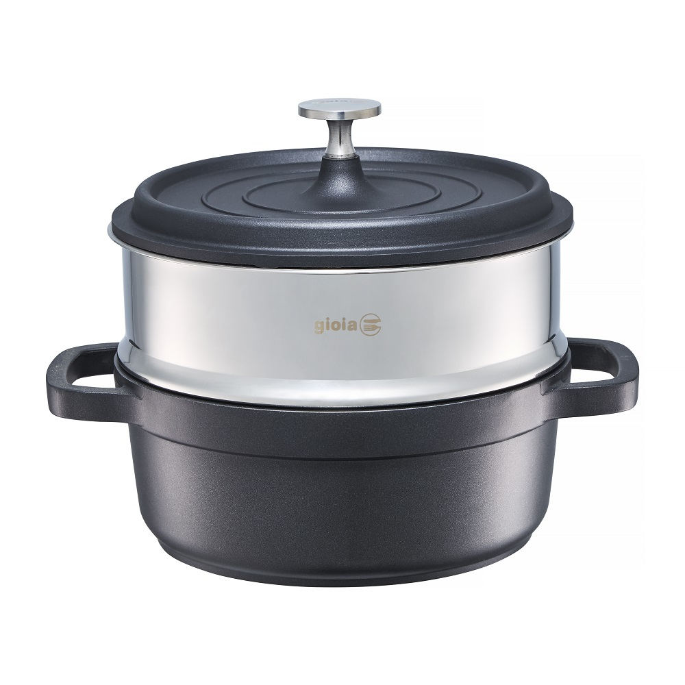 キャセロール20cm/24cm・蒸し器・ハンドルカバー3点セット