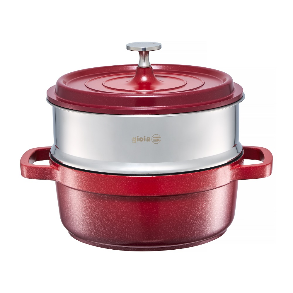 キャセロール20cm/24cm・蒸し器・ハンドルカバー3点セット