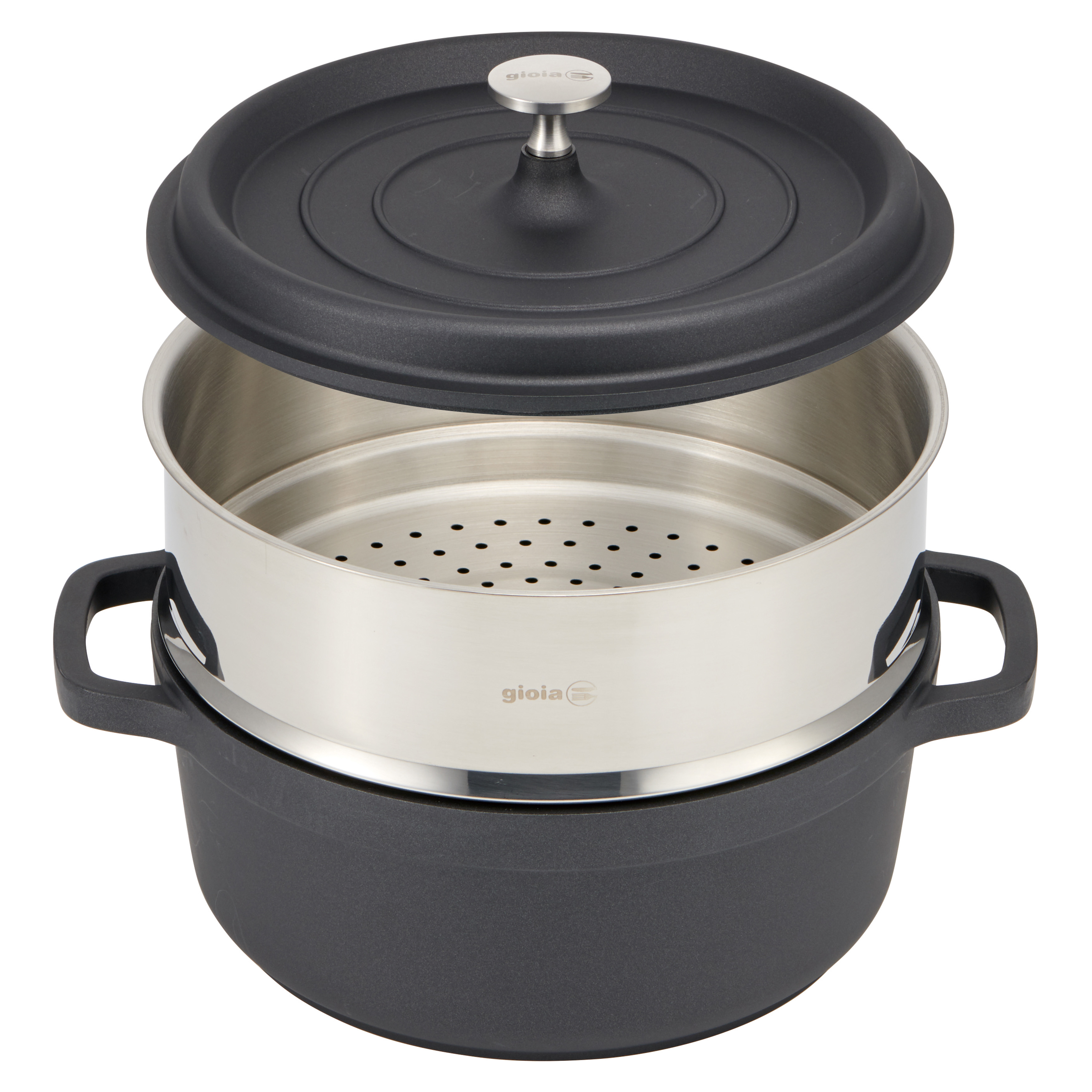 キャセロール20cm/24cm・ソースパン・蒸し器3点セット