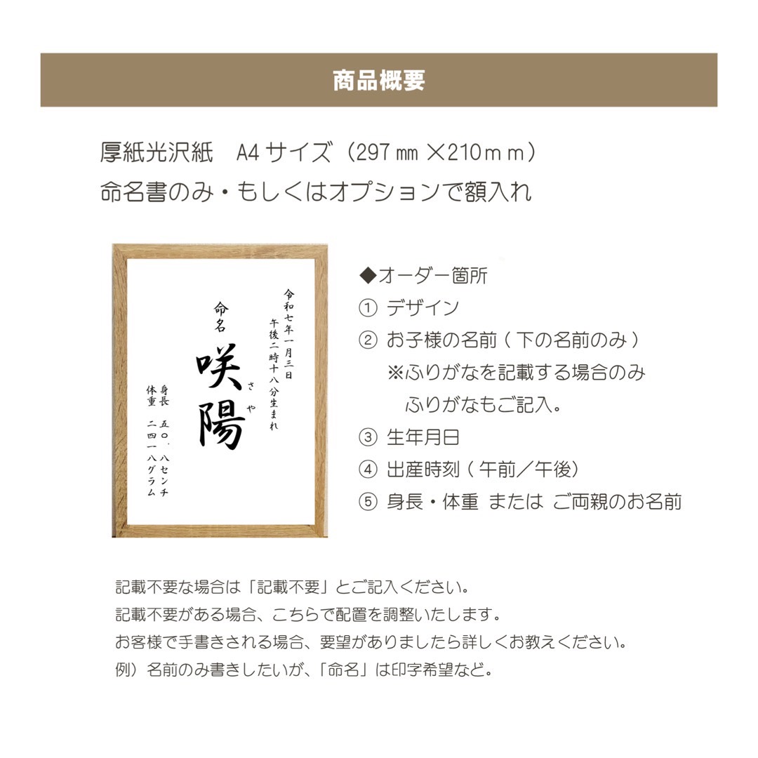水彩模様の命名書 【名入れ】