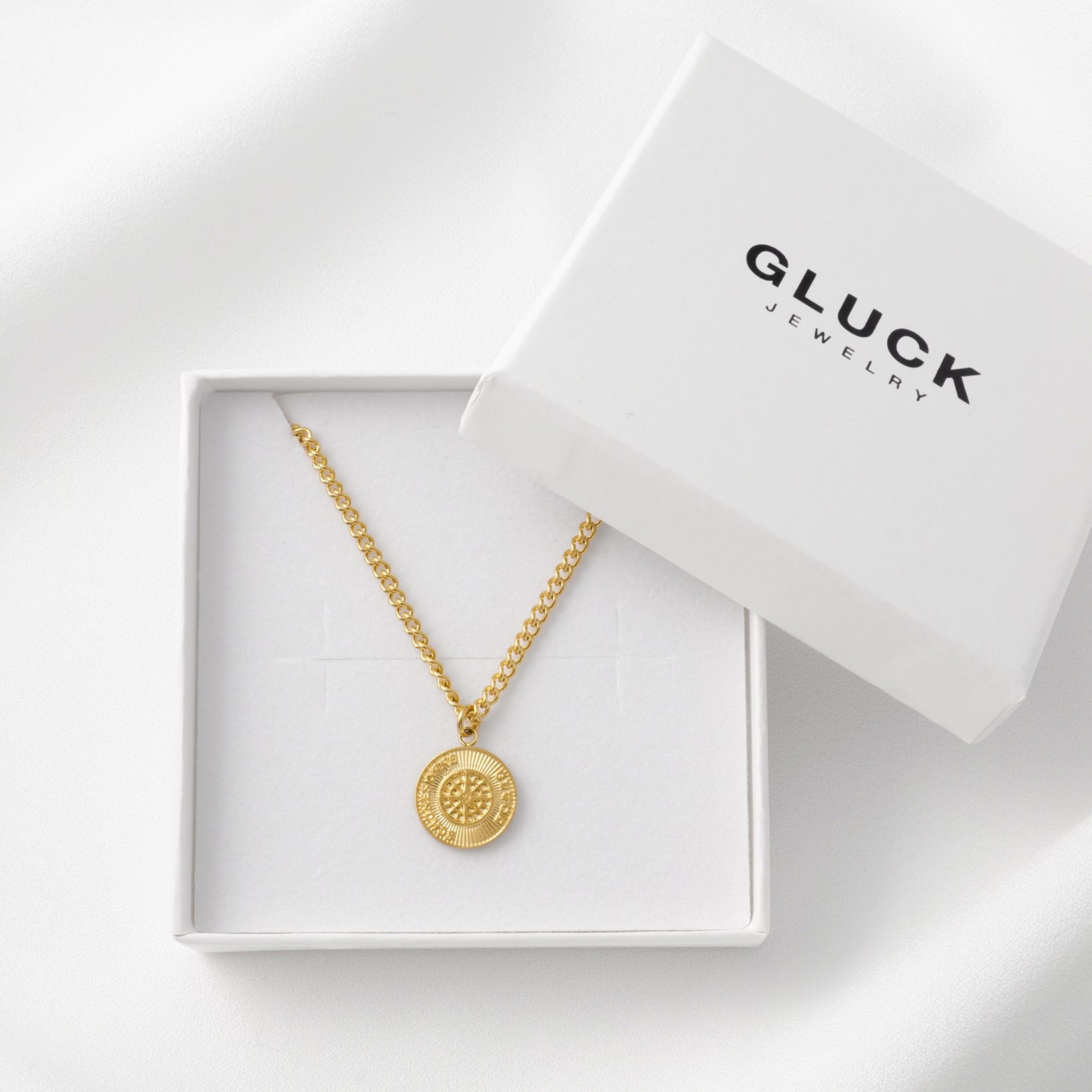 ペアセット/ギフトBOX】太陽モチーフのコインネックレスセット | GLUCK