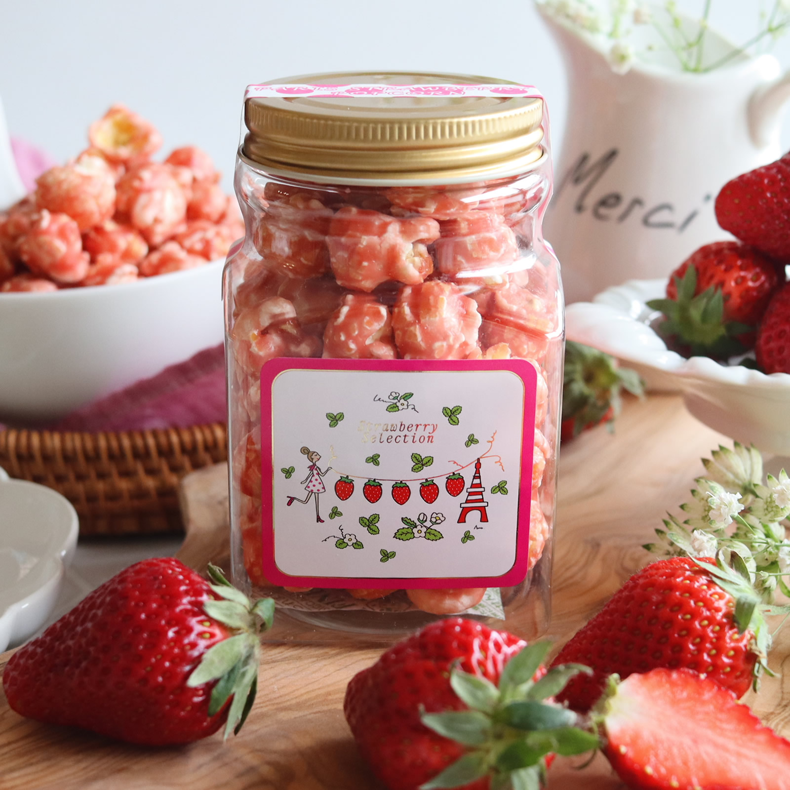 【ボックス付き】ボトルポップコーン8点ギフトセット(キャラメル&ショコラ&いちごみるく＆抹茶ミルク)