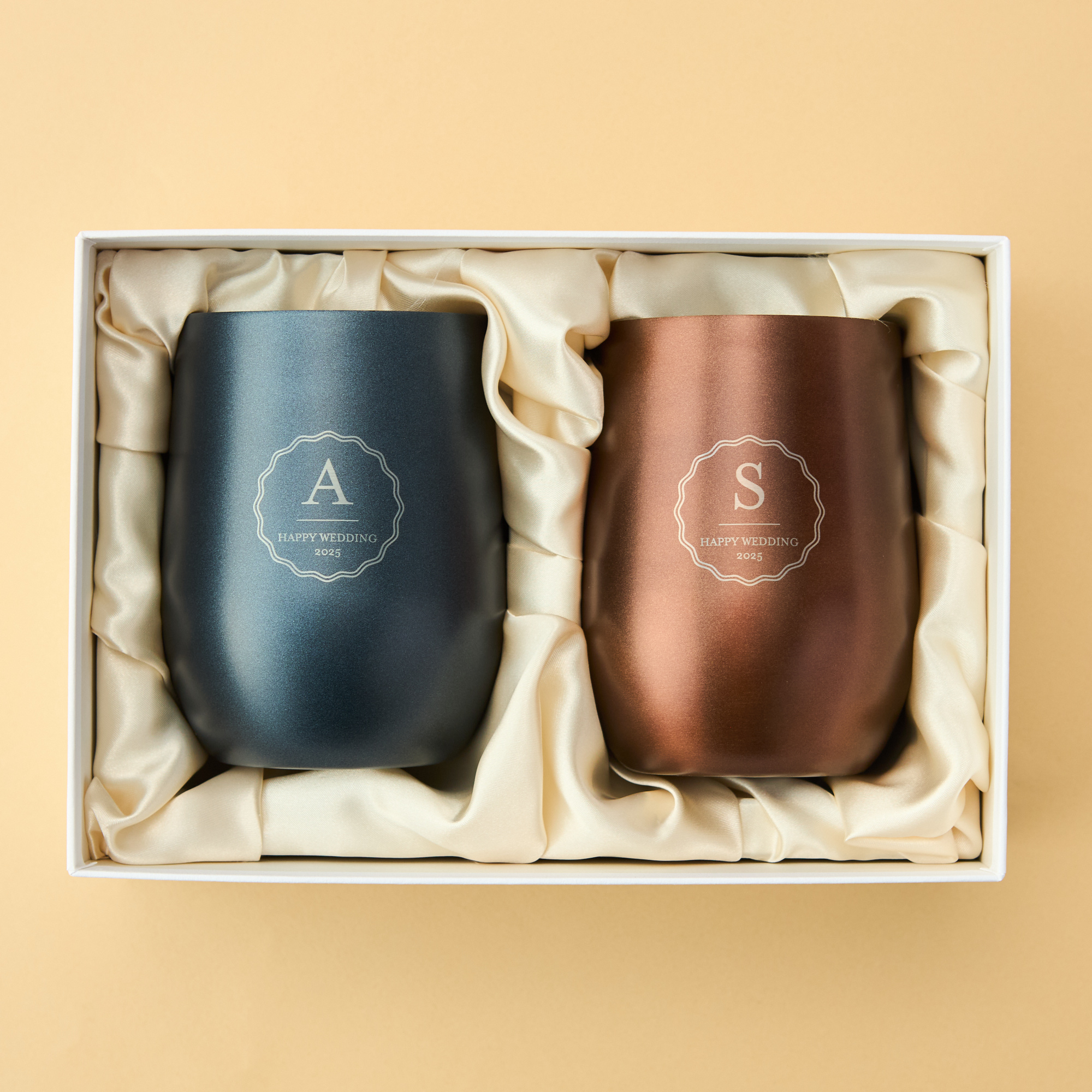 【イニシャル名入れ無料】ペア真空ステンレスサーモタンブラー