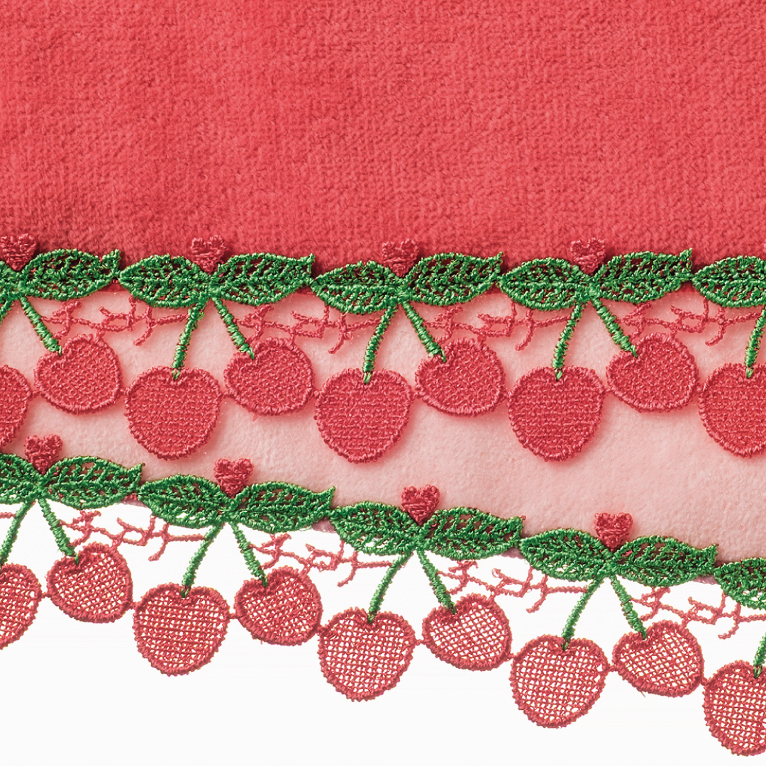 【名入れ/BOX付き】シーズンタオルハンカチ＜さくらんぼ＞