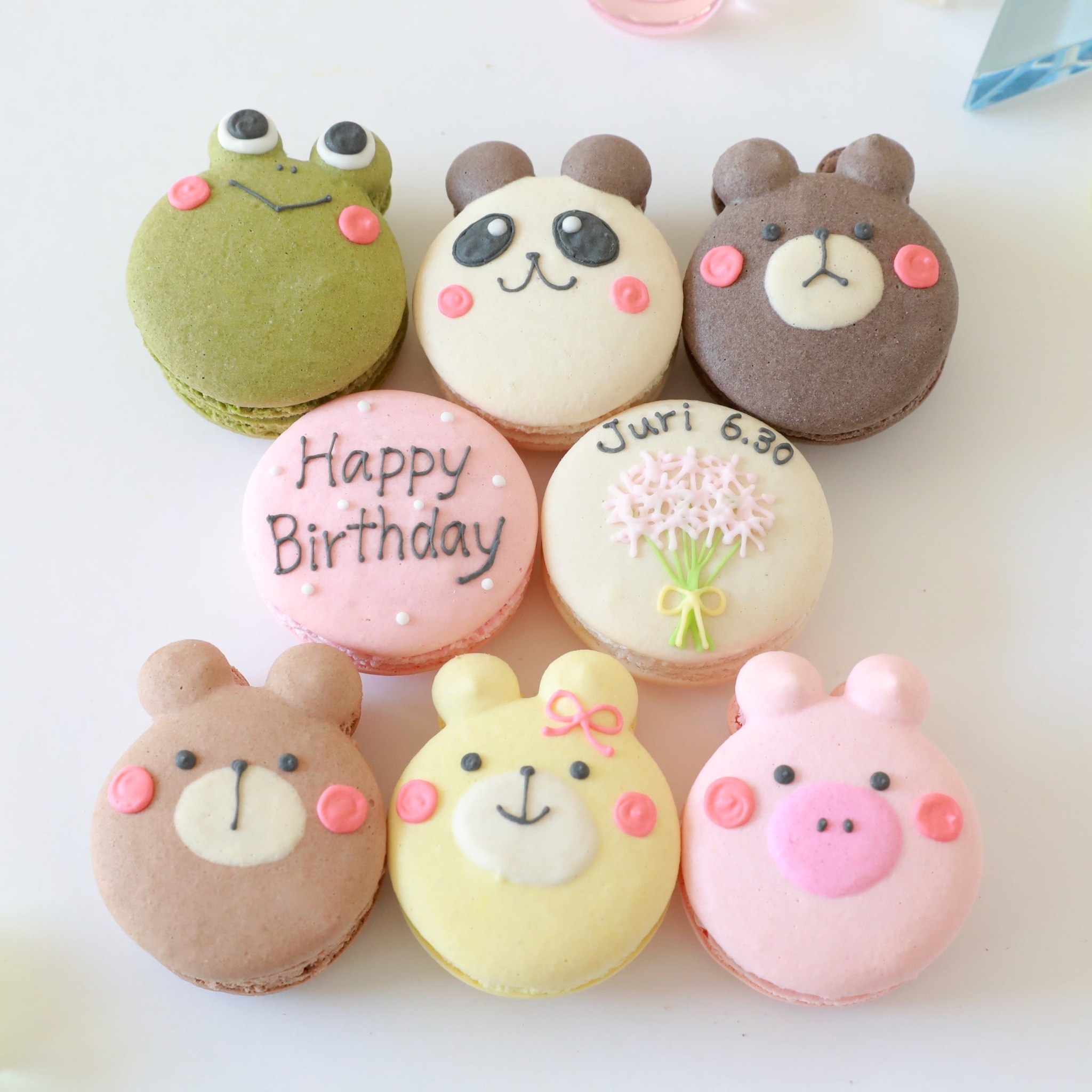 【名入れ・メッセージ】動物マカロン 8個入り