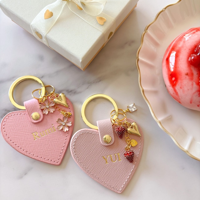 名入れ】揺れる桜 COLORFUL HEART KEY RING | F THE CAMPUS