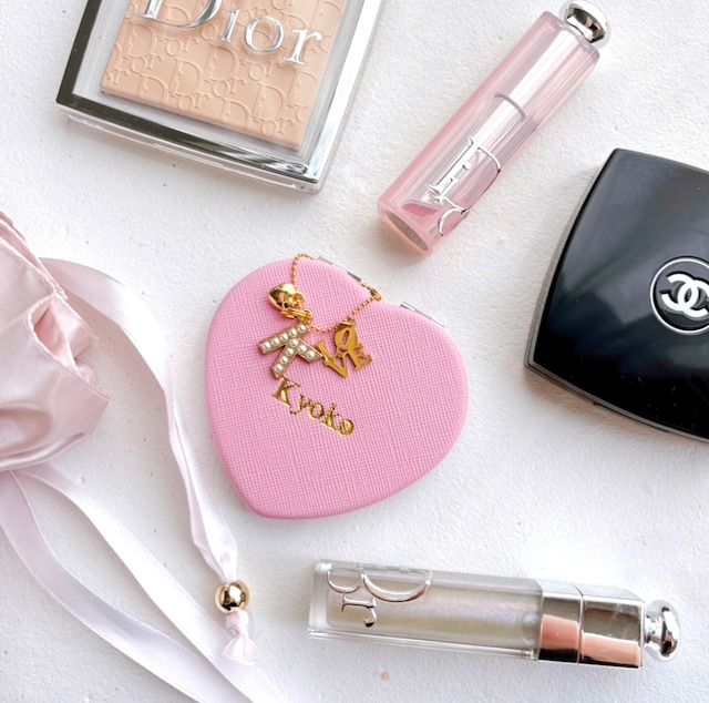 【名入れ】Colorful Heart Mirror（オーダーメイドコンパクトミラー）