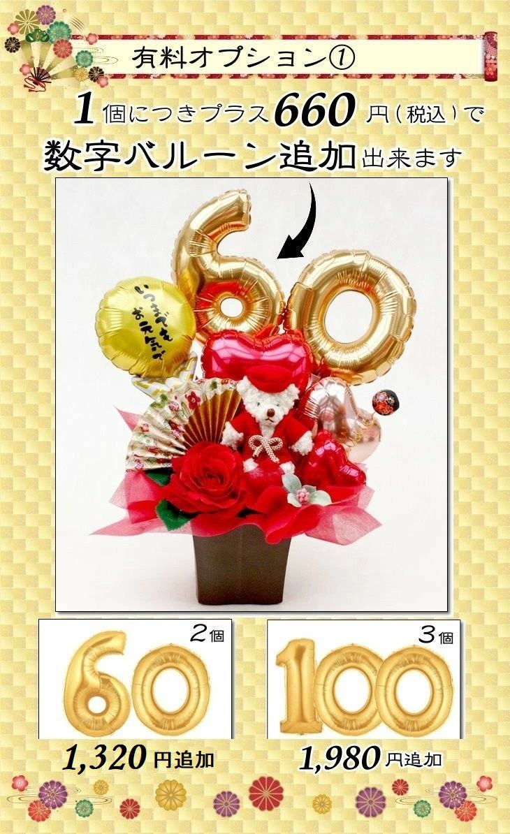 ちゃんちゃんこベアのバルーン&造花アレンジメント