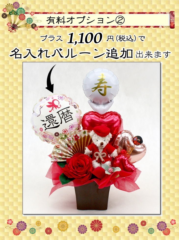 ちゃんちゃんこベアのバルーン&造花アレンジメント