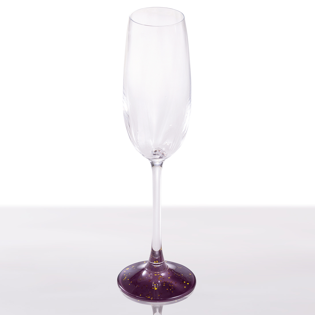 名入れ　蒔絵シャンパンフルートグラス　シングル