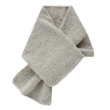 内側シルク2重編み ウール混のもこもこマフラー