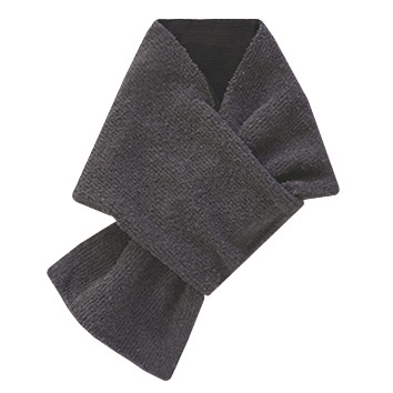 内側シルク2重編み ウール混のもこもこマフラー