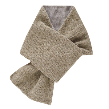 内側シルク2重編み ウール混のもこもこマフラー