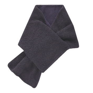 内側シルク2重編み ウール混のもこもこマフラー