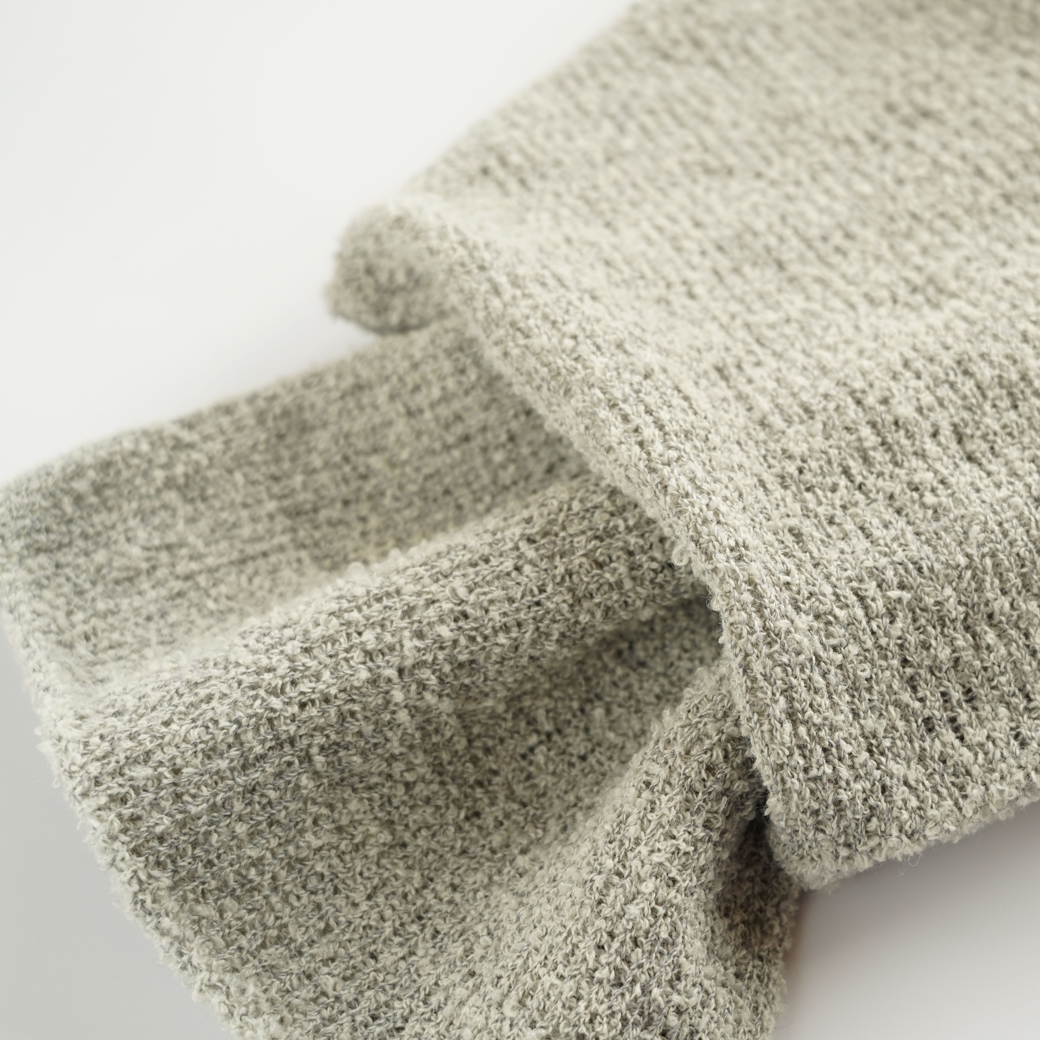 内側シルク2重編み ウール混のもこもこマフラー